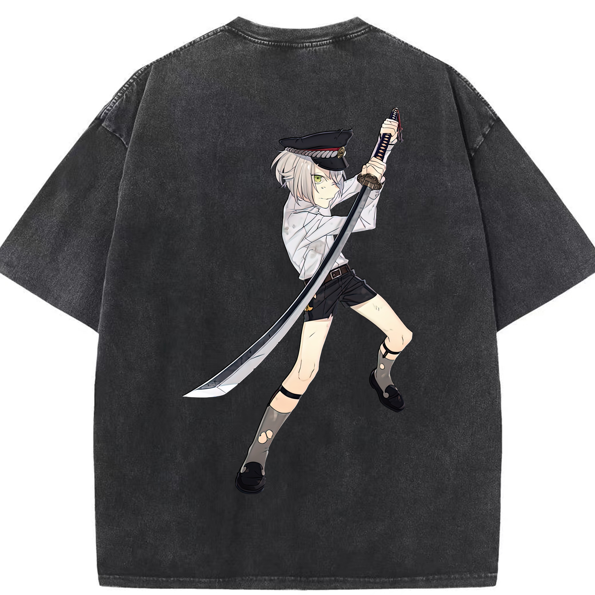 （画像用） 刀剣乱舞 Touken Ranbu 綿100% ヴィンテージ風 半袖Tシャツ（背面プリント）