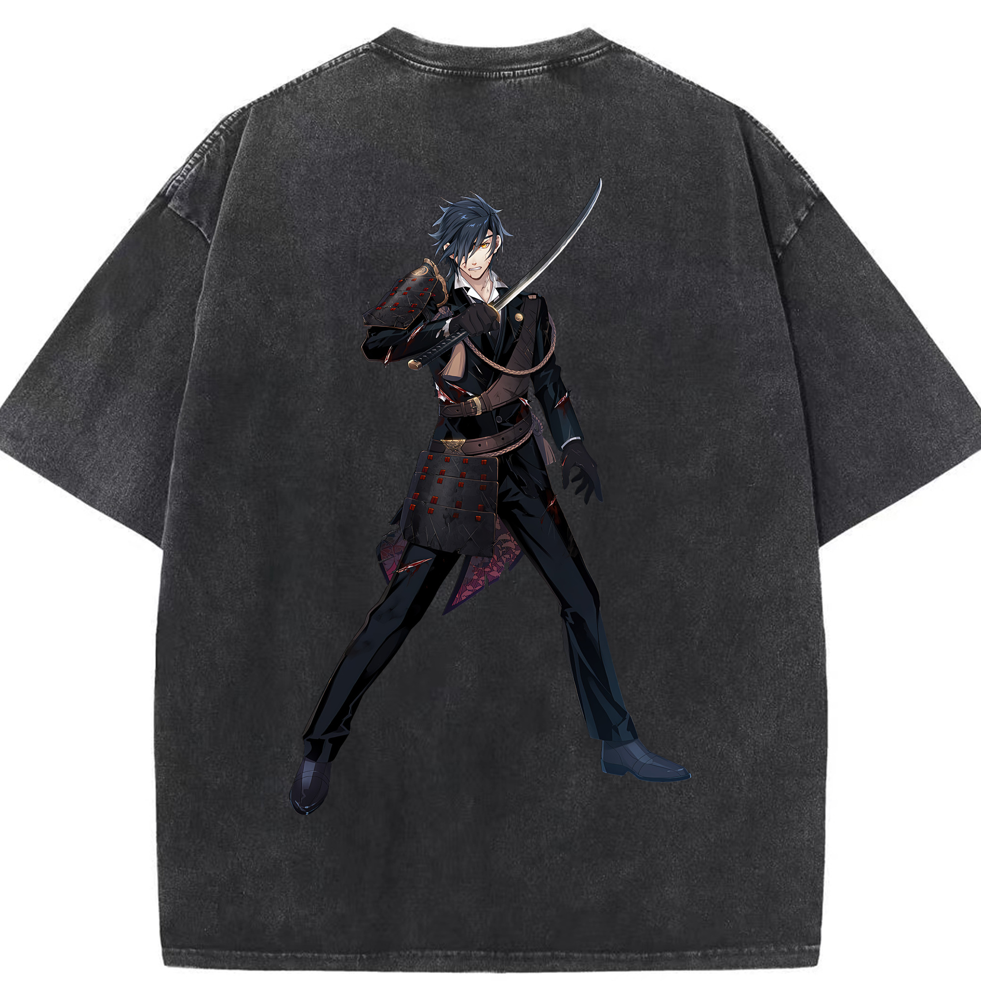 （画像用） 刀剣乱舞 Touken Ranbu 綿100% ヴィンテージ風 半袖Tシャツ（背面プリント）