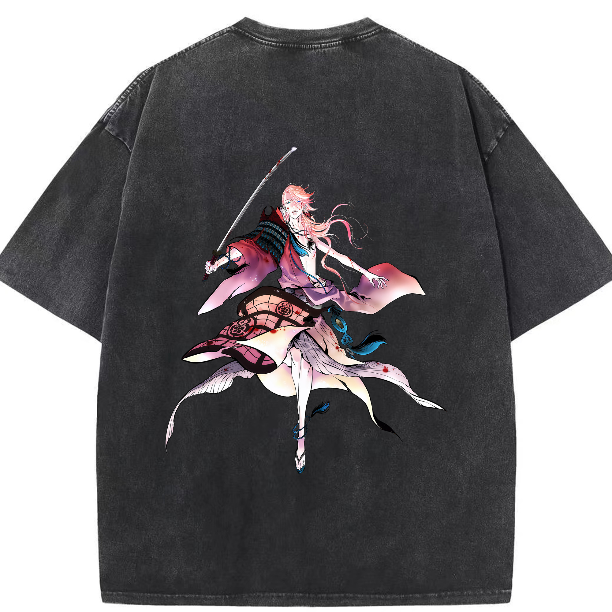 （画像用） 刀剣乱舞 Touken Ranbu 綿100% ヴィンテージ風 半袖Tシャツ（背面プリント）