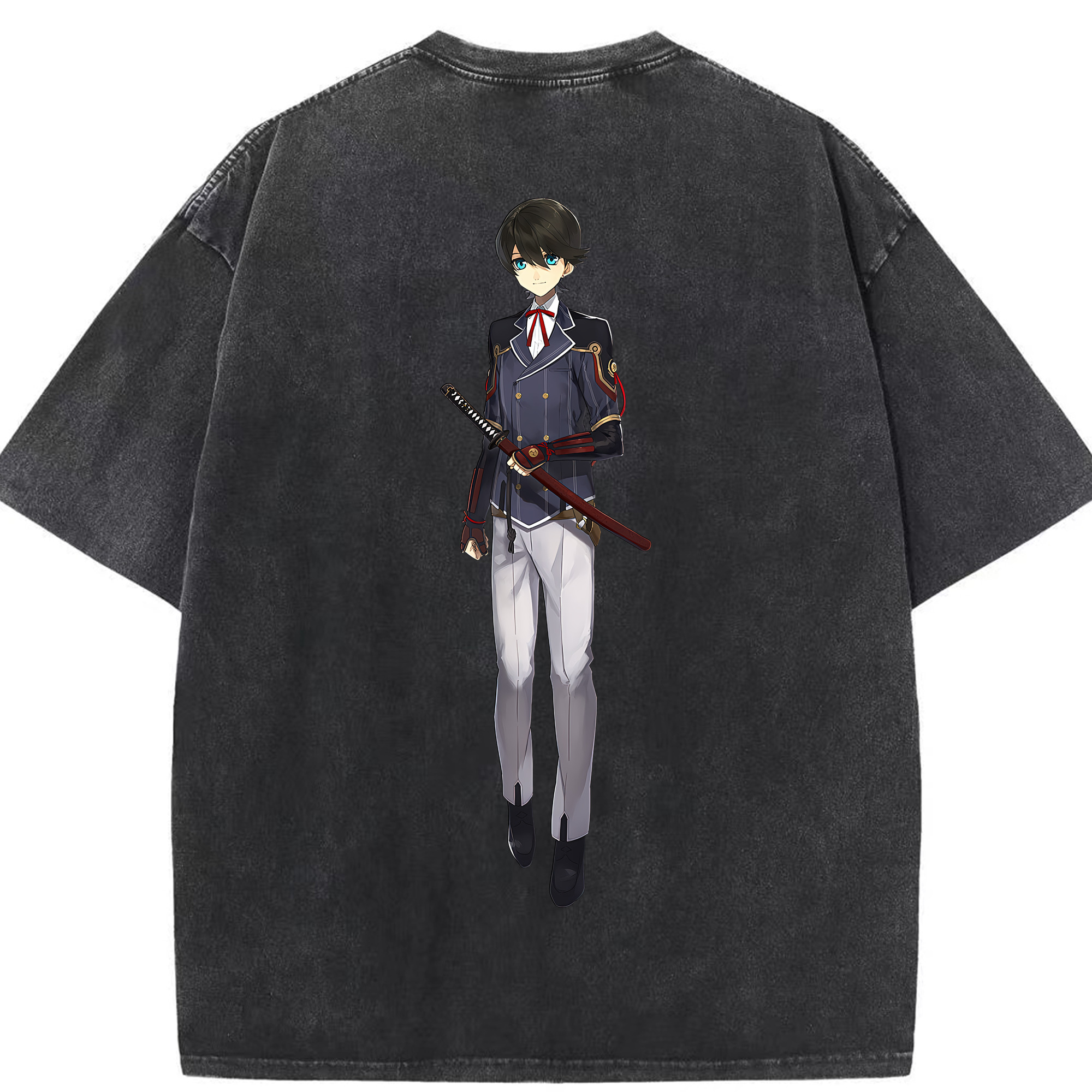 （画像用） 刀剣乱舞 Touken Ranbu 綿100% ヴィンテージ風 半袖Tシャツ（背面プリント）