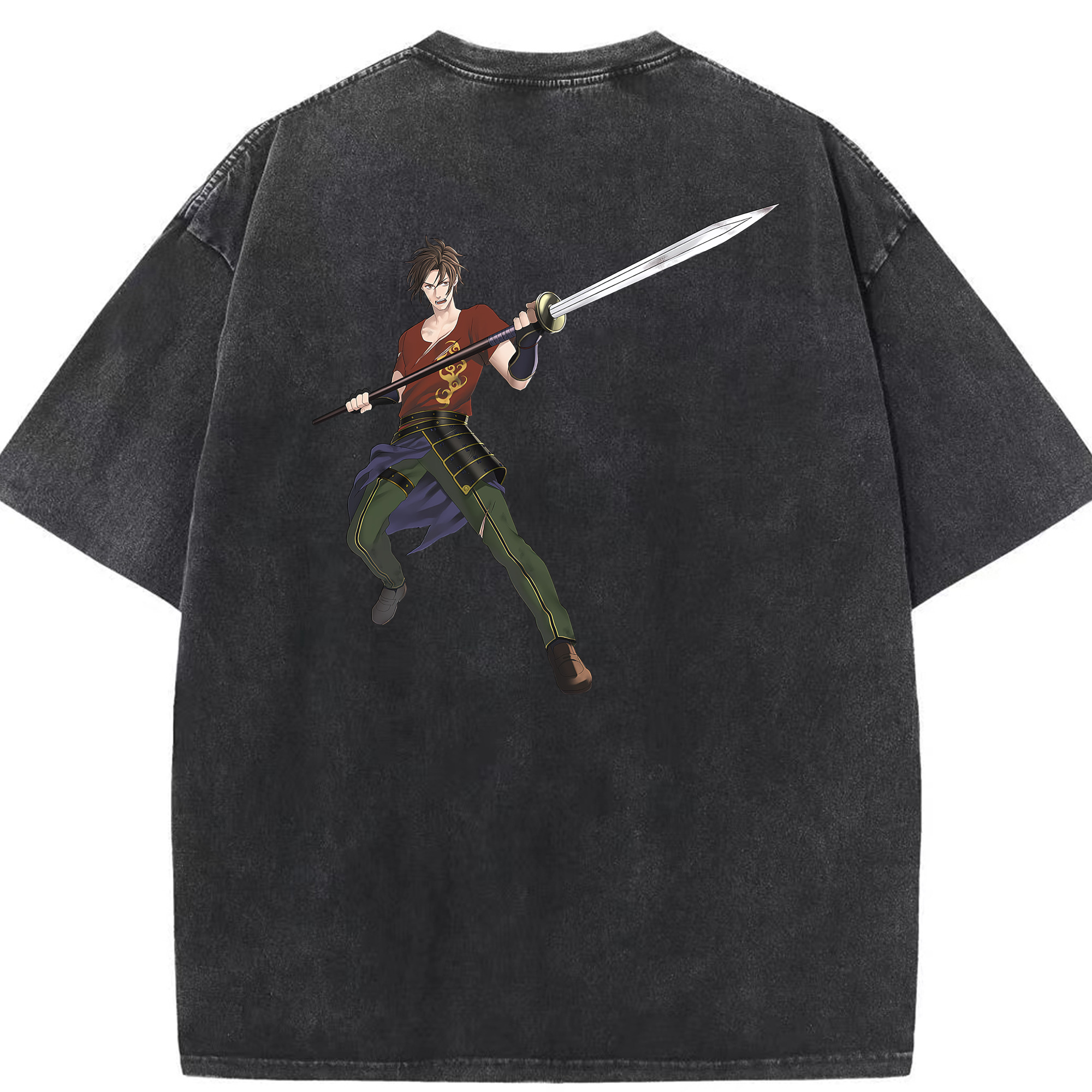 （画像用） 刀剣乱舞 Touken Ranbu 綿100% ヴィンテージ風 半袖Tシャツ（背面プリント）