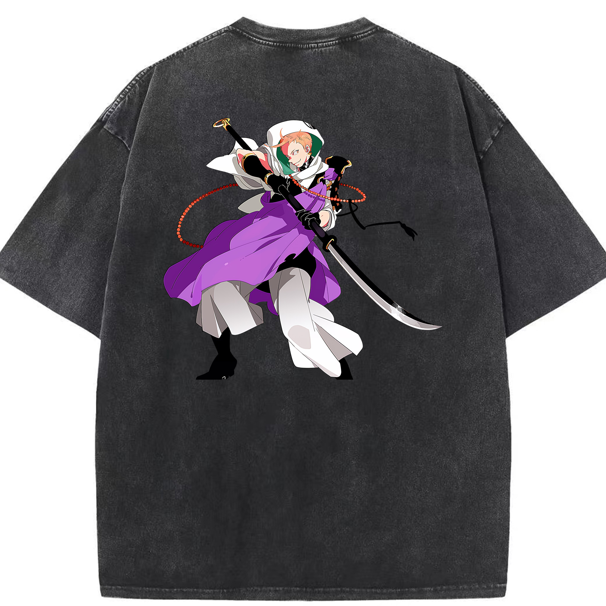 （画像用） 刀剣乱舞 Touken Ranbu 綿100% ヴィンテージ風 半袖Tシャツ（背面プリント）