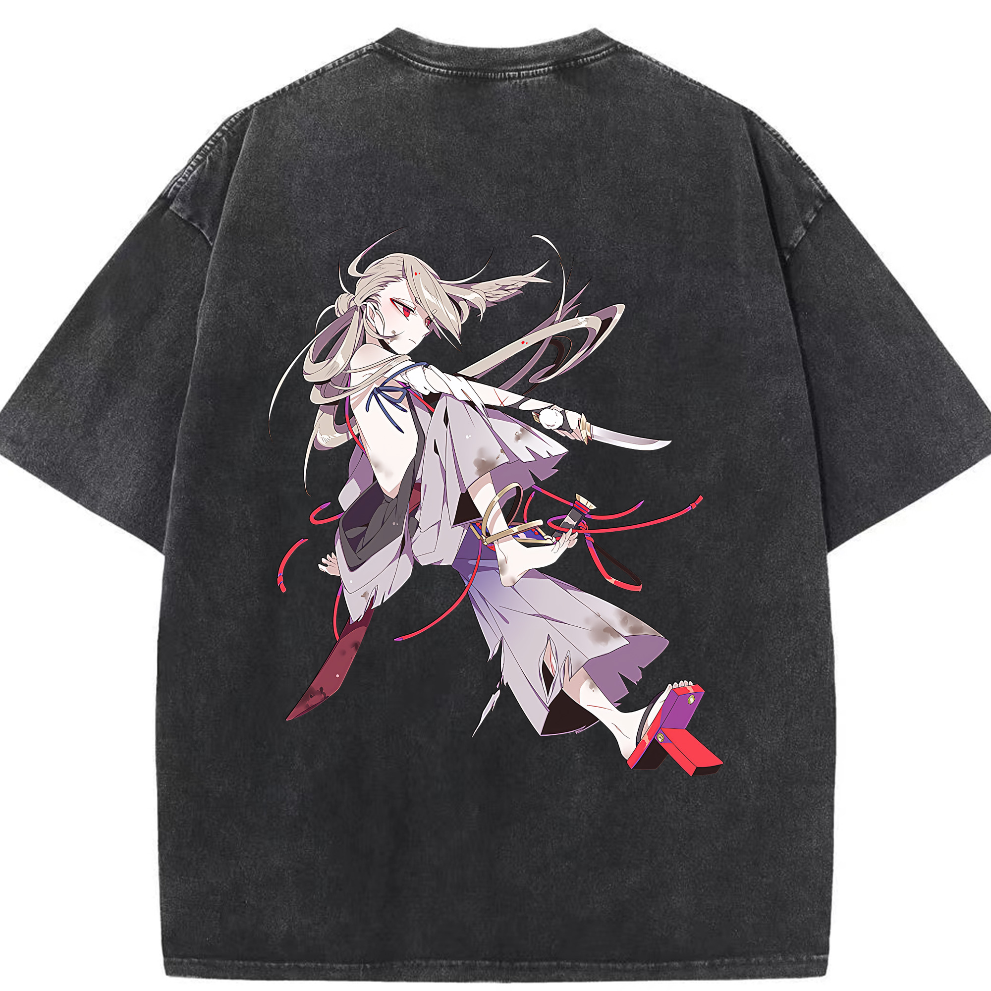 （画像用） 刀剣乱舞 Touken Ranbu 綿100% ヴィンテージ風 半袖Tシャツ（背面プリント）