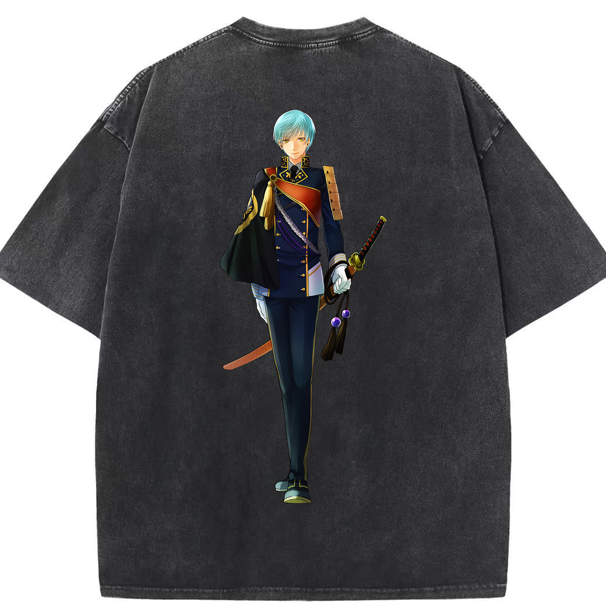 （画像用） 刀剣乱舞 Touken Ranbu 綿100% ヴィンテージ風 半袖Tシャツ（背面プリント）