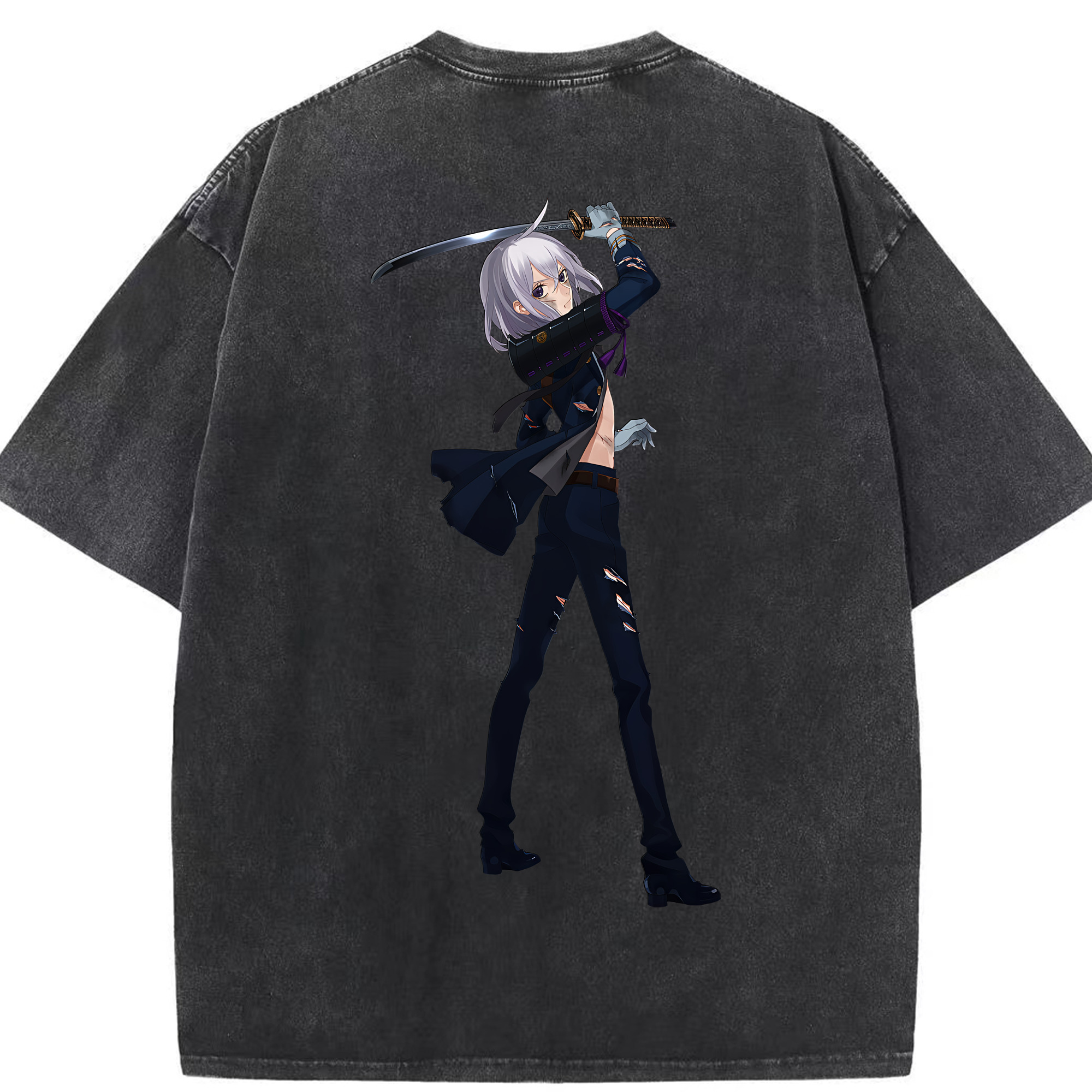 （画像用） 刀剣乱舞 Touken Ranbu 綿100% ヴィンテージ風 半袖Tシャツ（背面プリント）