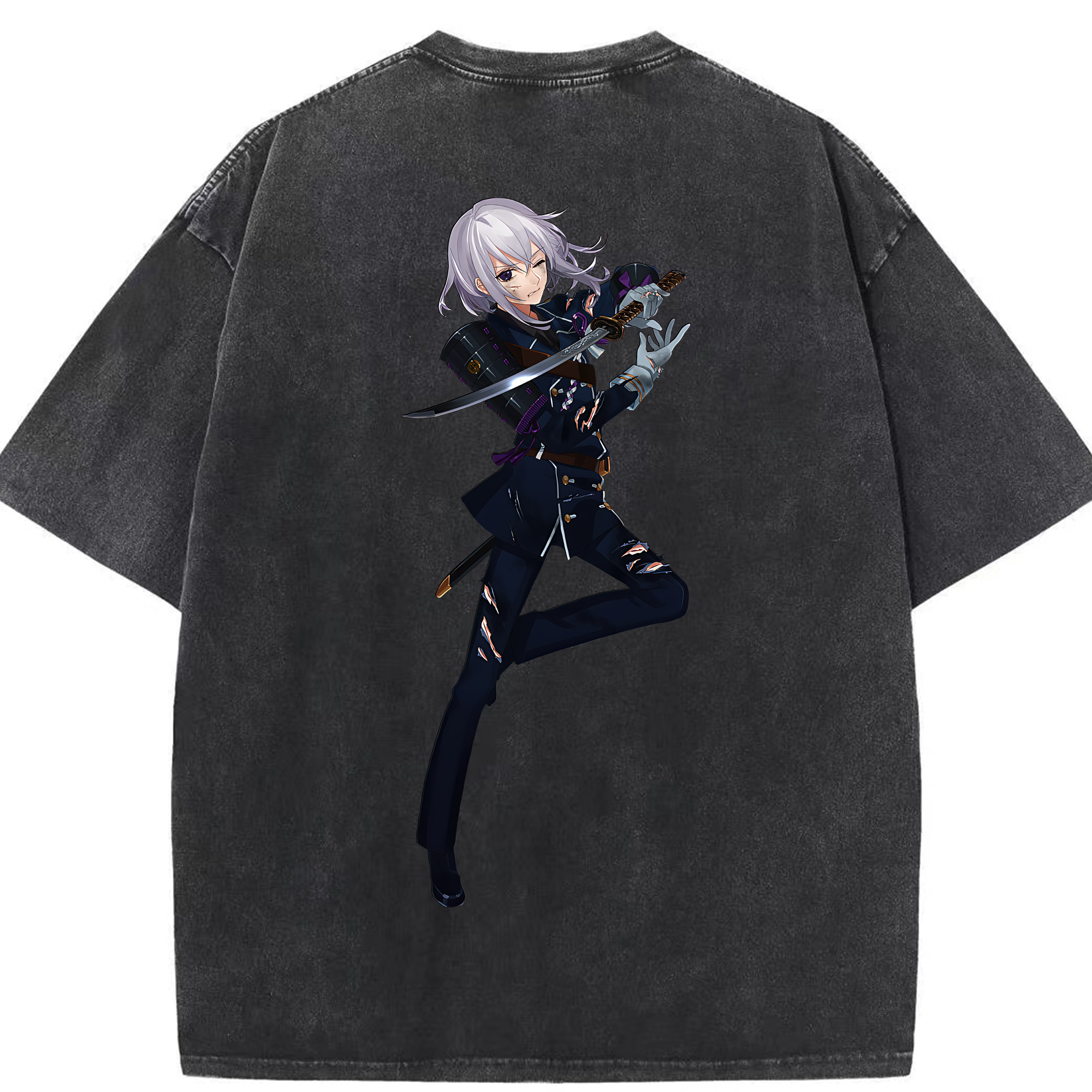 （画像用） 刀剣乱舞 Touken Ranbu 綿100% ヴィンテージ風 半袖Tシャツ（背面プリント）