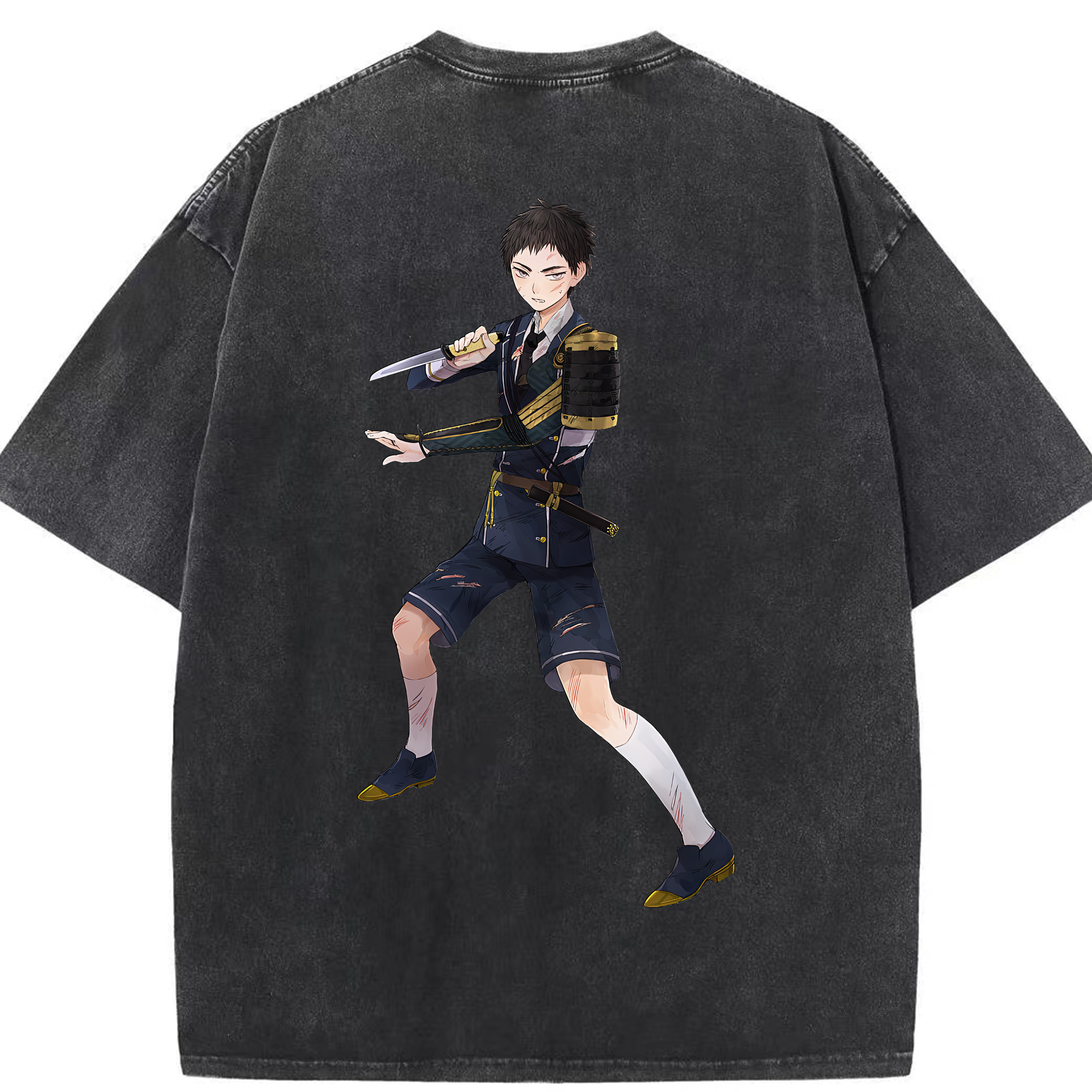 （画像用） 刀剣乱舞 Touken Ranbu 綿100% ヴィンテージ風 半袖Tシャツ（背面プリント）