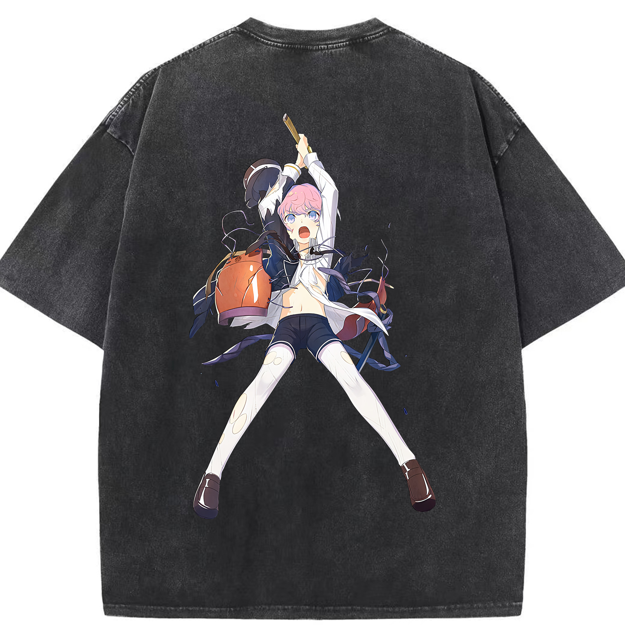 （画像用） 刀剣乱舞 Touken Ranbu 綿100% ヴィンテージ風 半袖Tシャツ（背面プリント）