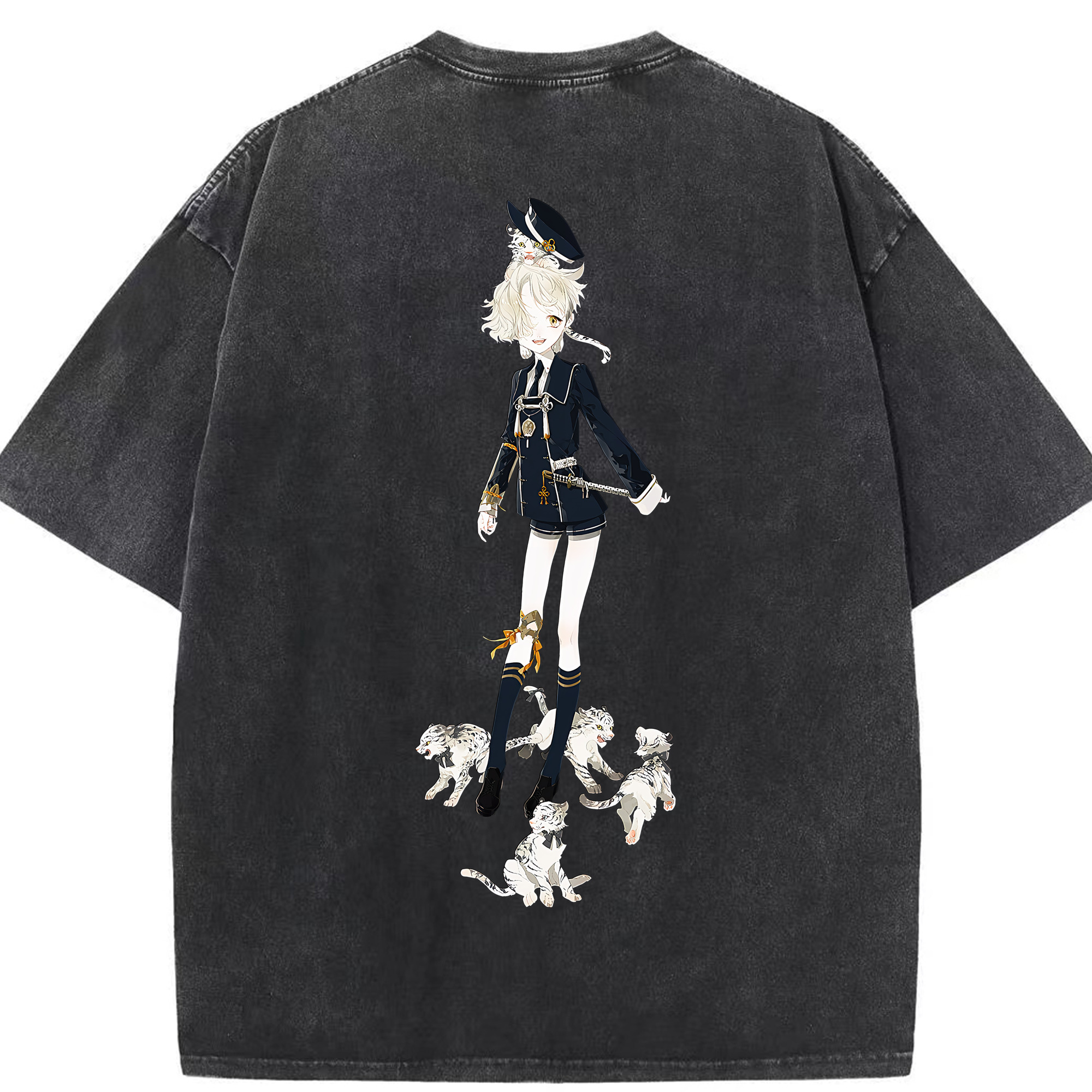 （画像用） 刀剣乱舞 Touken Ranbu 綿100% ヴィンテージ風 半袖Tシャツ（背面プリント）