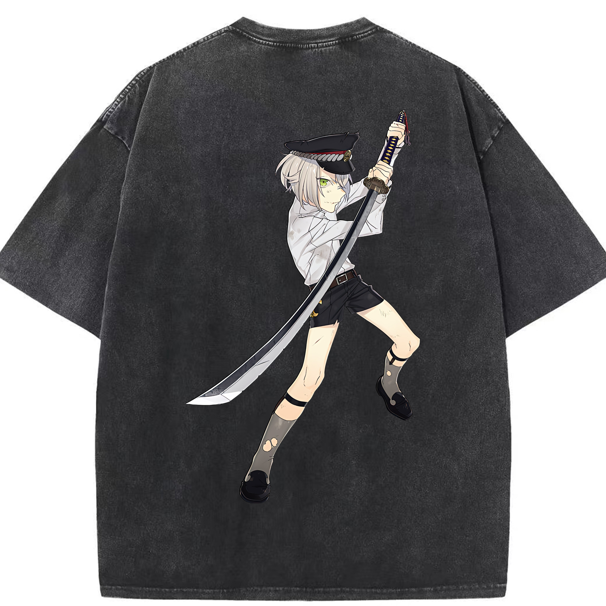 （画像用） 刀剣乱舞 Touken Ranbu 綿100% ヴィンテージ風 半袖Tシャツ（背面プリント）