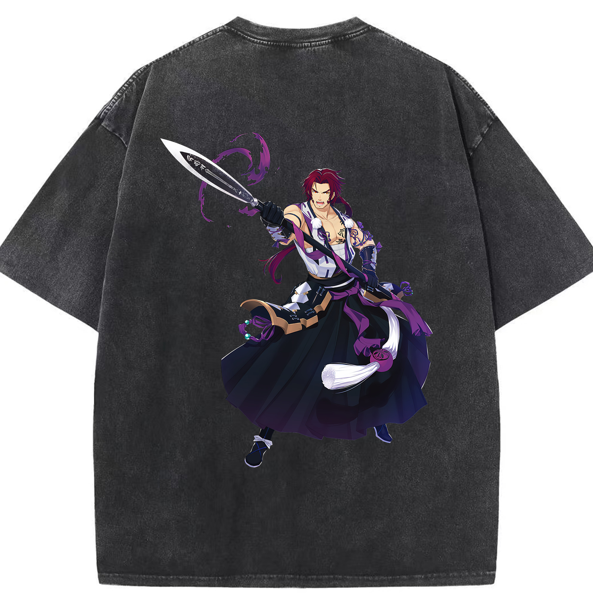 （画像用） 刀剣乱舞 Touken Ranbu 綿100% ヴィンテージ風 半袖Tシャツ（背面プリント）