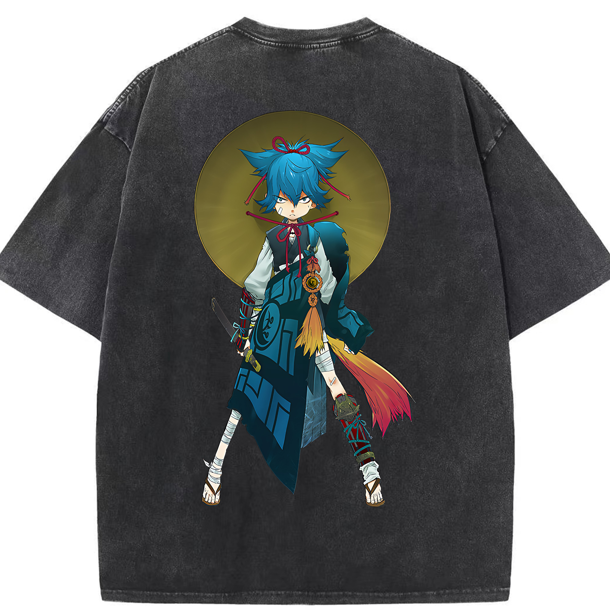 （画像用） 刀剣乱舞 Touken Ranbu 綿100% ヴィンテージ風 半袖Tシャツ（背面プリント）