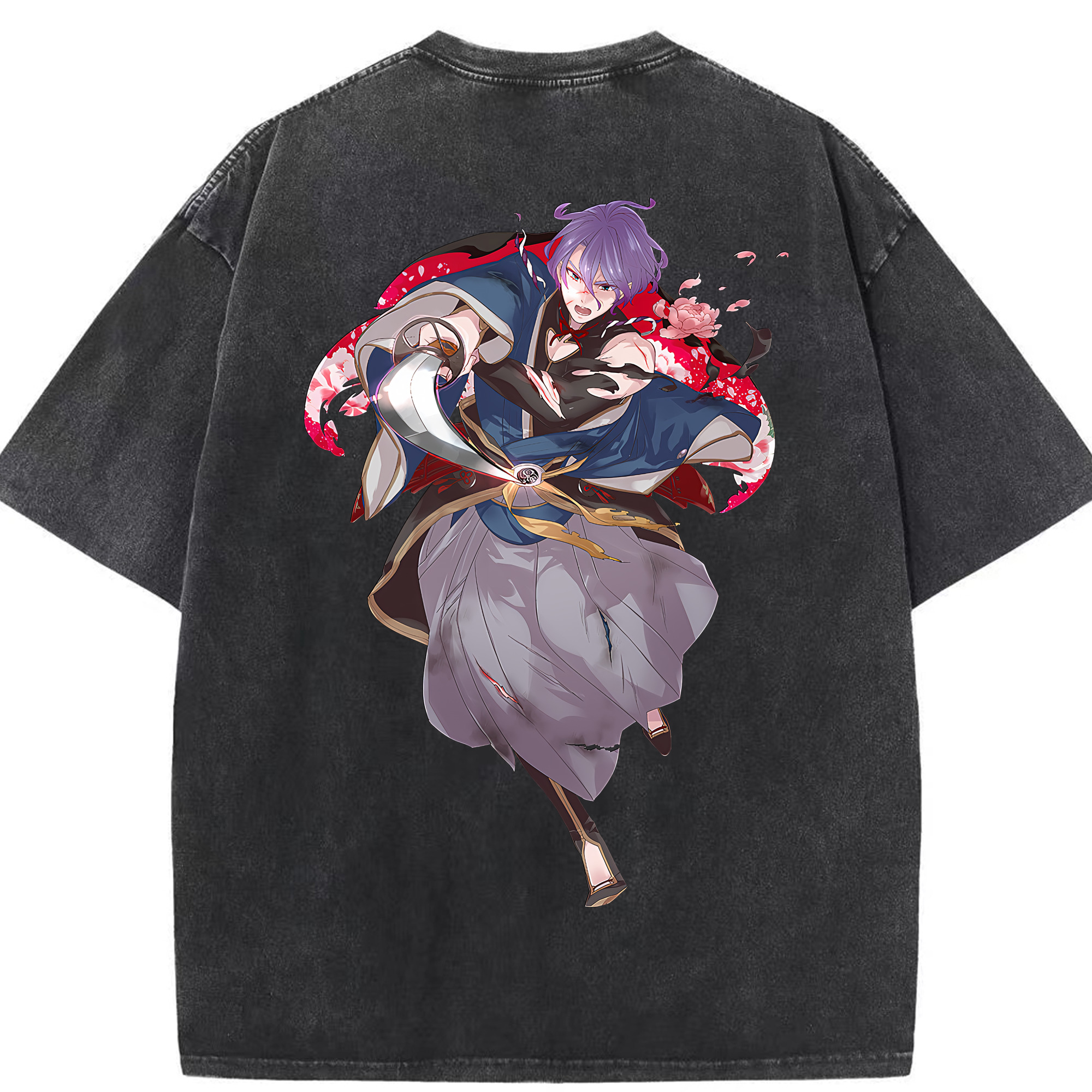（画像用） 刀剣乱舞 Touken Ranbu 綿100% ヴィンテージ風 半袖Tシャツ（背面プリント）