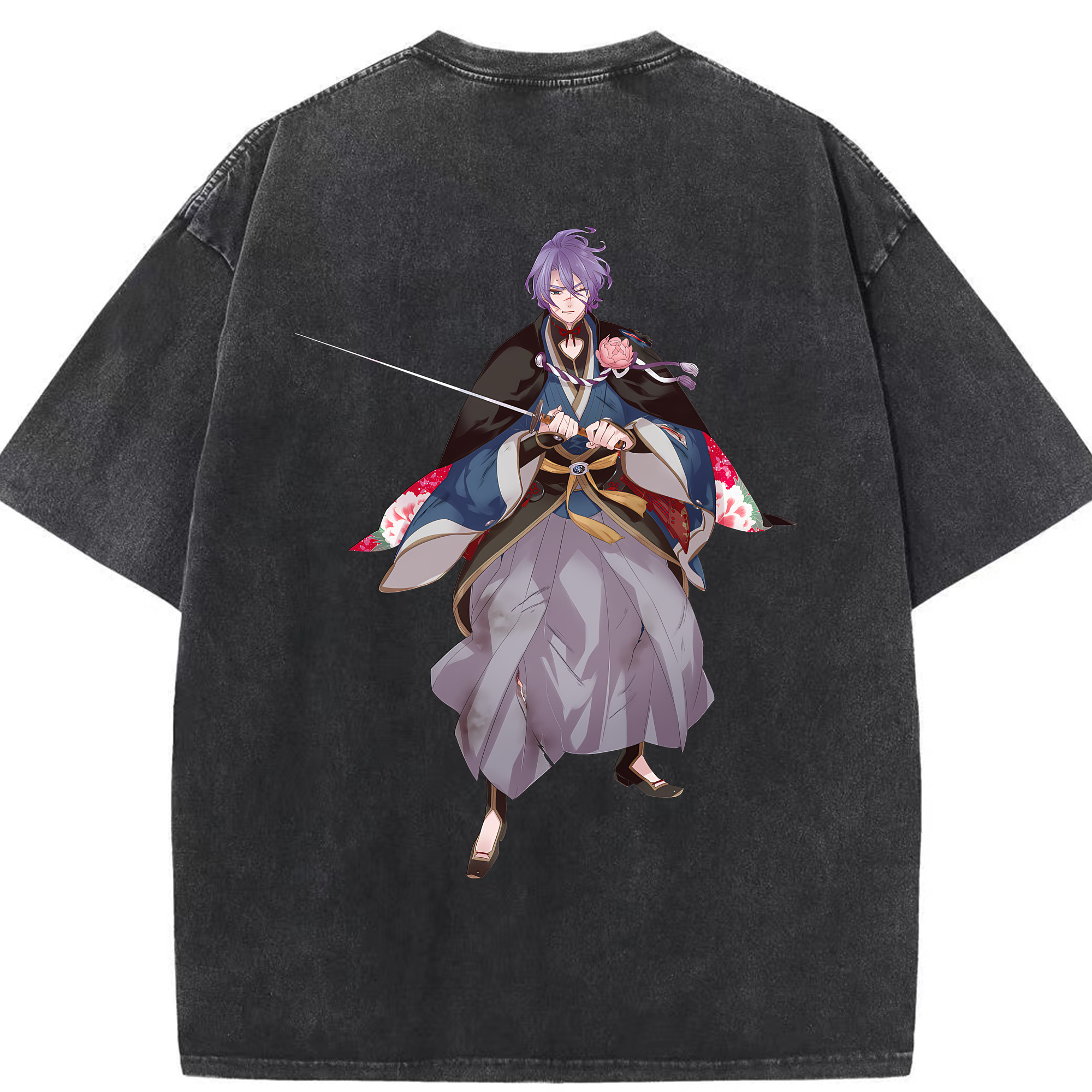 （画像用） 刀剣乱舞 Touken Ranbu 綿100% ヴィンテージ風 半袖Tシャツ（背面プリント）