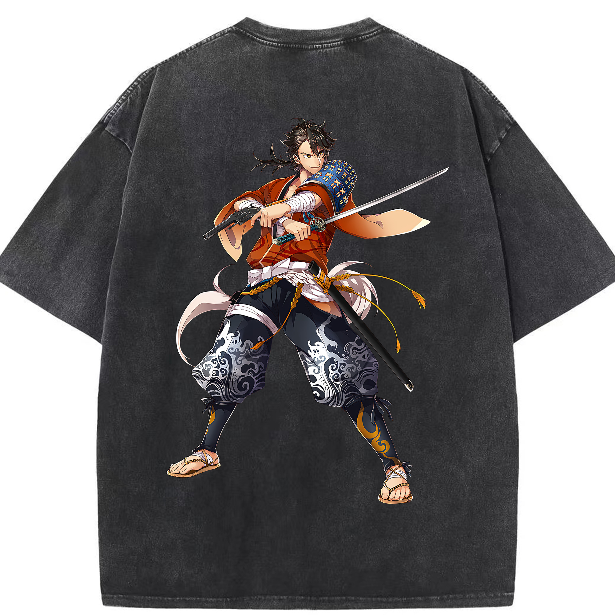 （画像用） 刀剣乱舞 Touken Ranbu 綿100% ヴィンテージ風 半袖Tシャツ（背面プリント）