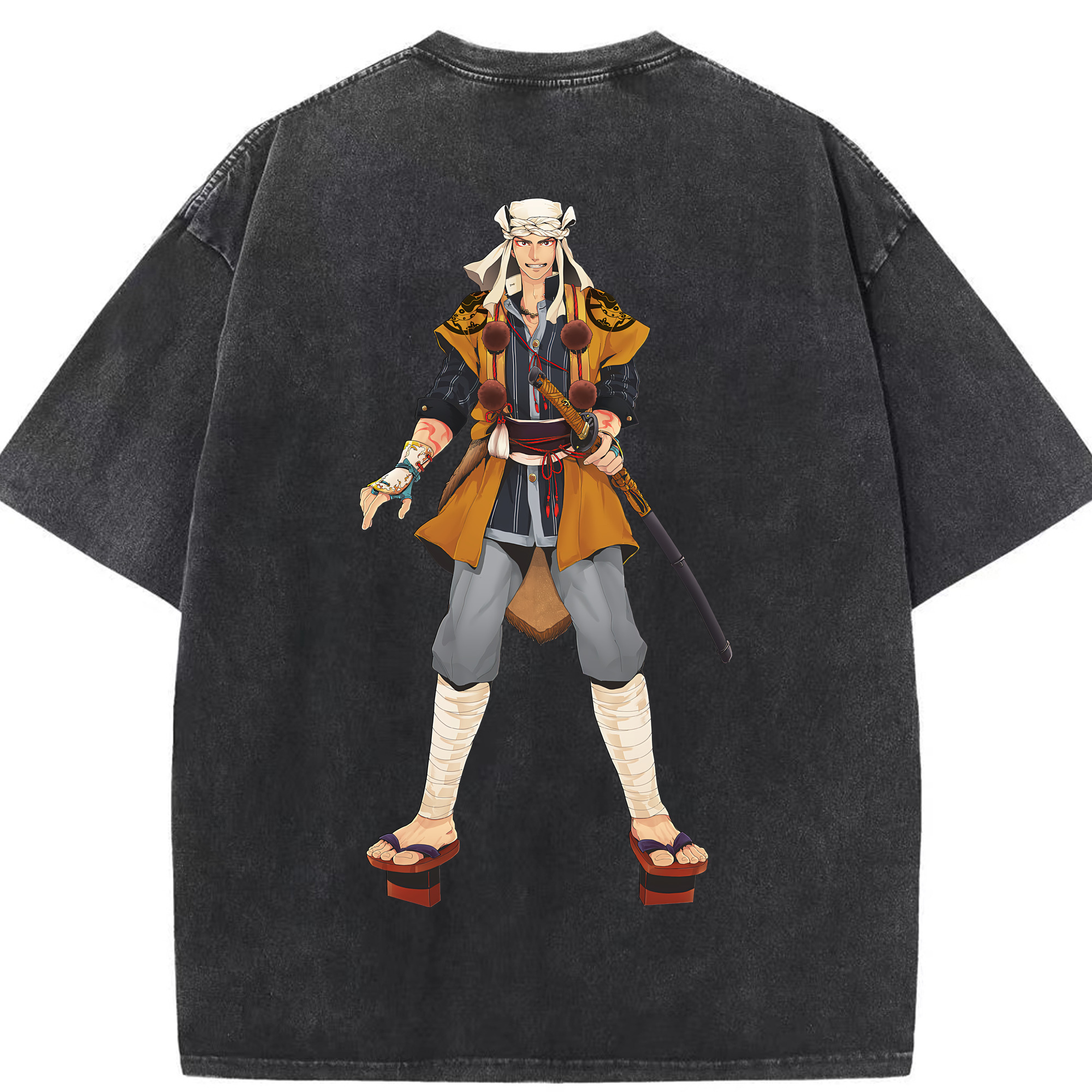 （画像用） 刀剣乱舞 Touken Ranbu 綿100% ヴィンテージ風 半袖Tシャツ（背面プリント）
