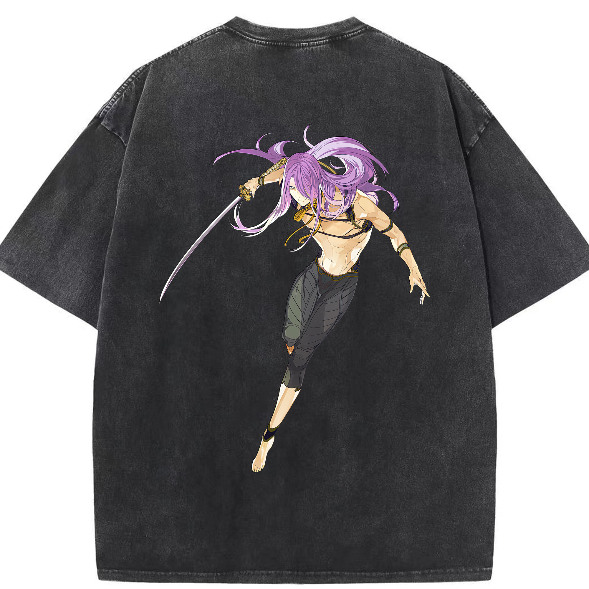 （画像用） 刀剣乱舞 Touken Ranbu 綿100% ヴィンテージ風 半袖Tシャツ（背面プリント）