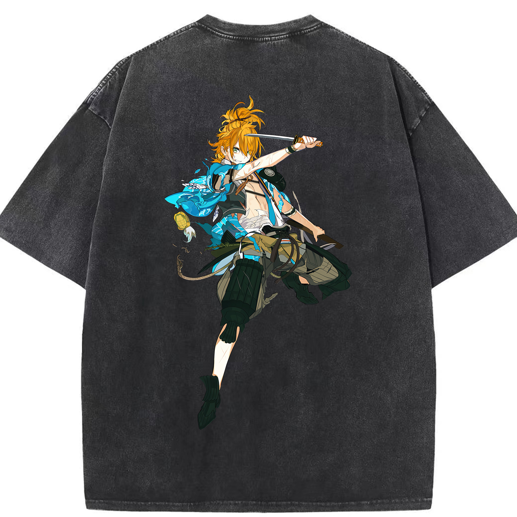 （画像用） 刀剣乱舞 Touken Ranbu 綿100% ヴィンテージ風 半袖Tシャツ（背面プリント）