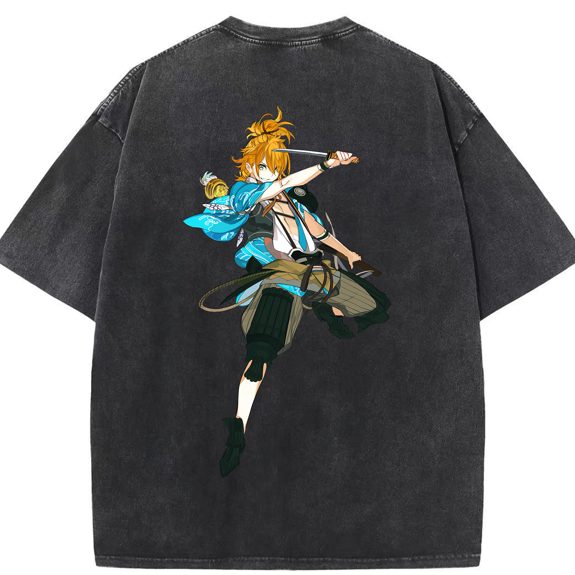 （画像用） 刀剣乱舞 Touken Ranbu 綿100% ヴィンテージ風 半袖Tシャツ（背面プリント）