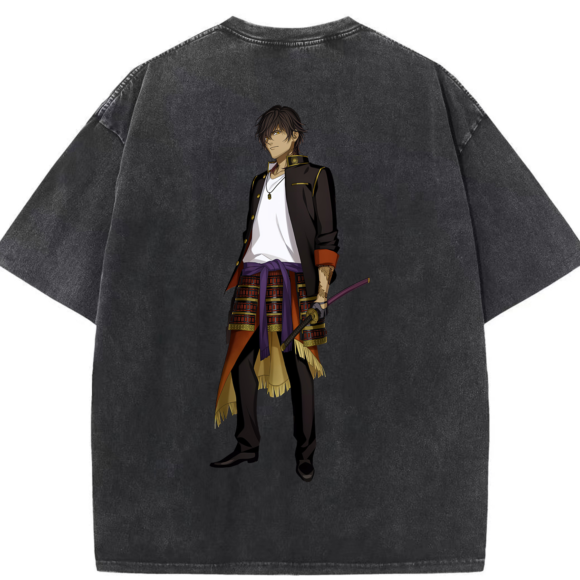 （画像用） 刀剣乱舞 Touken Ranbu 綿100% ヴィンテージ風 半袖Tシャツ（背面プリント）