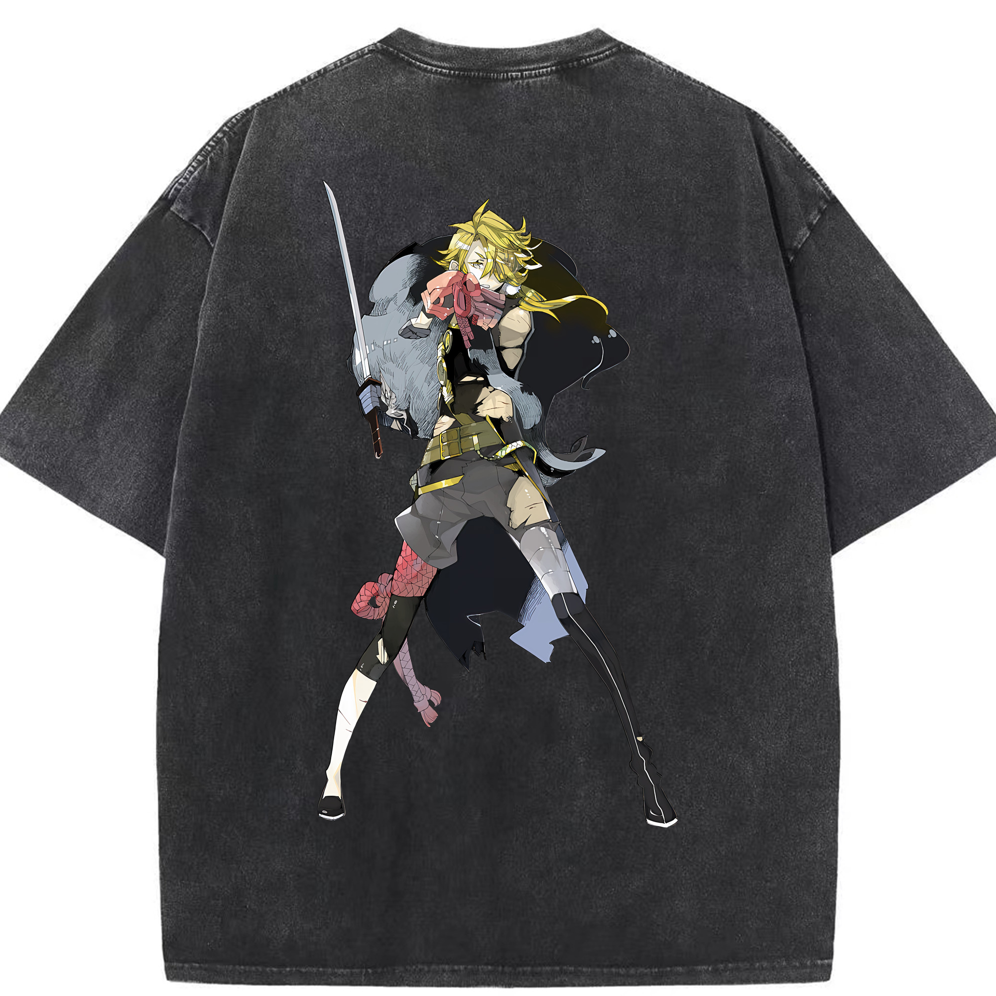 （画像用） 刀剣乱舞 Touken Ranbu 綿100% ヴィンテージ風 半袖Tシャツ（背面プリント）