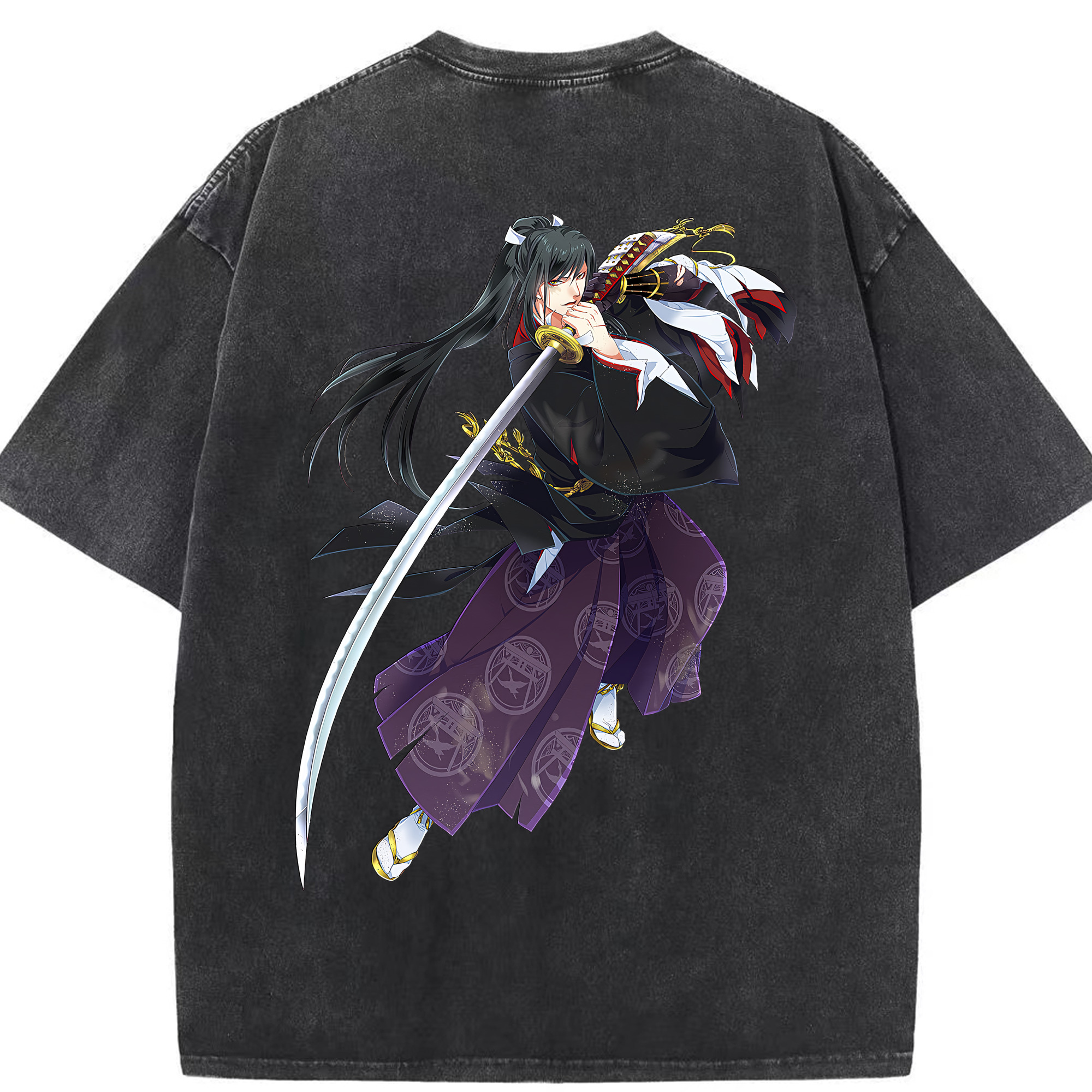（画像用） 刀剣乱舞 Touken Ranbu 綿100% ヴィンテージ風 半袖Tシャツ（背面プリント）