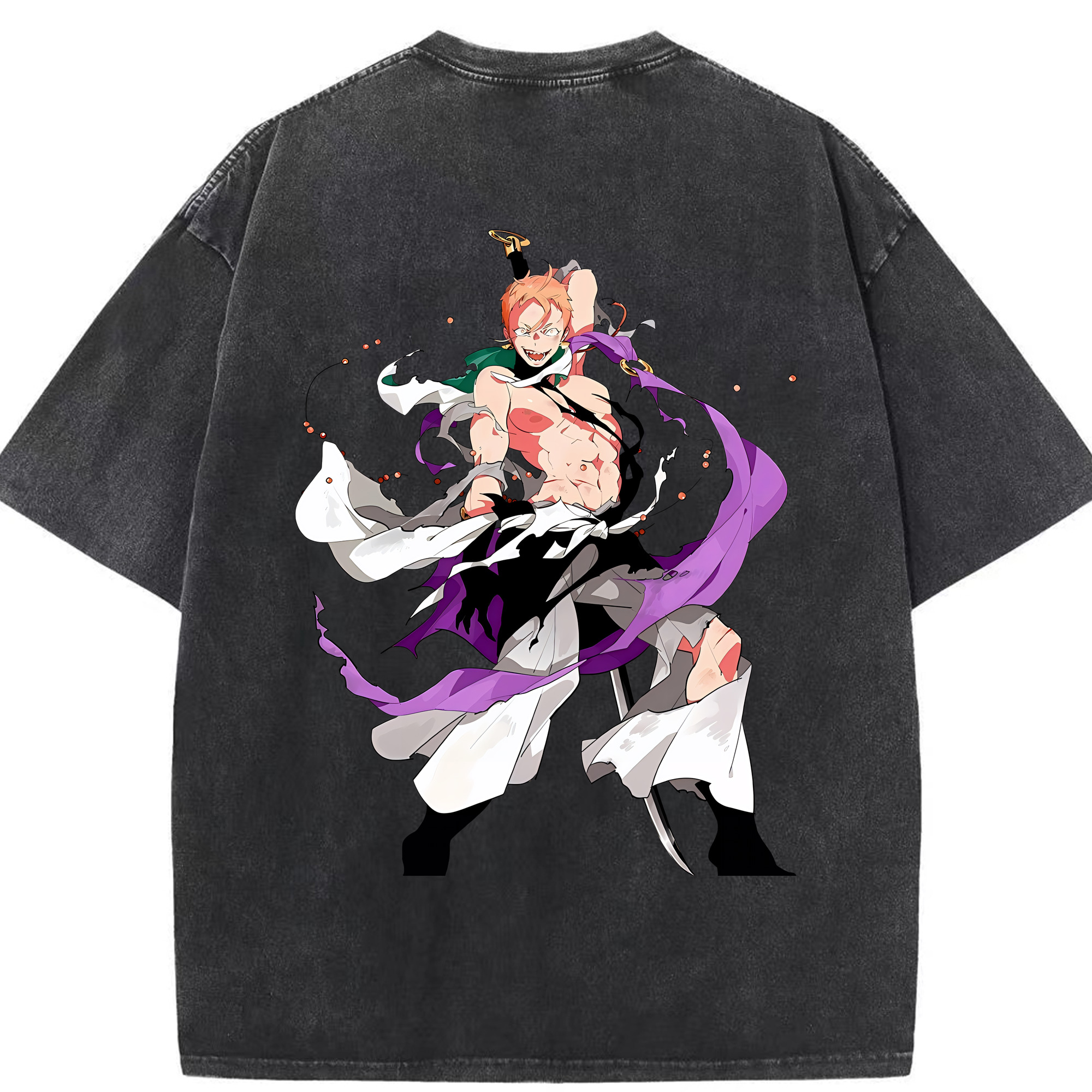 （画像用） 刀剣乱舞 Touken Ranbu 綿100% ヴィンテージ風 半袖Tシャツ（背面プリント）