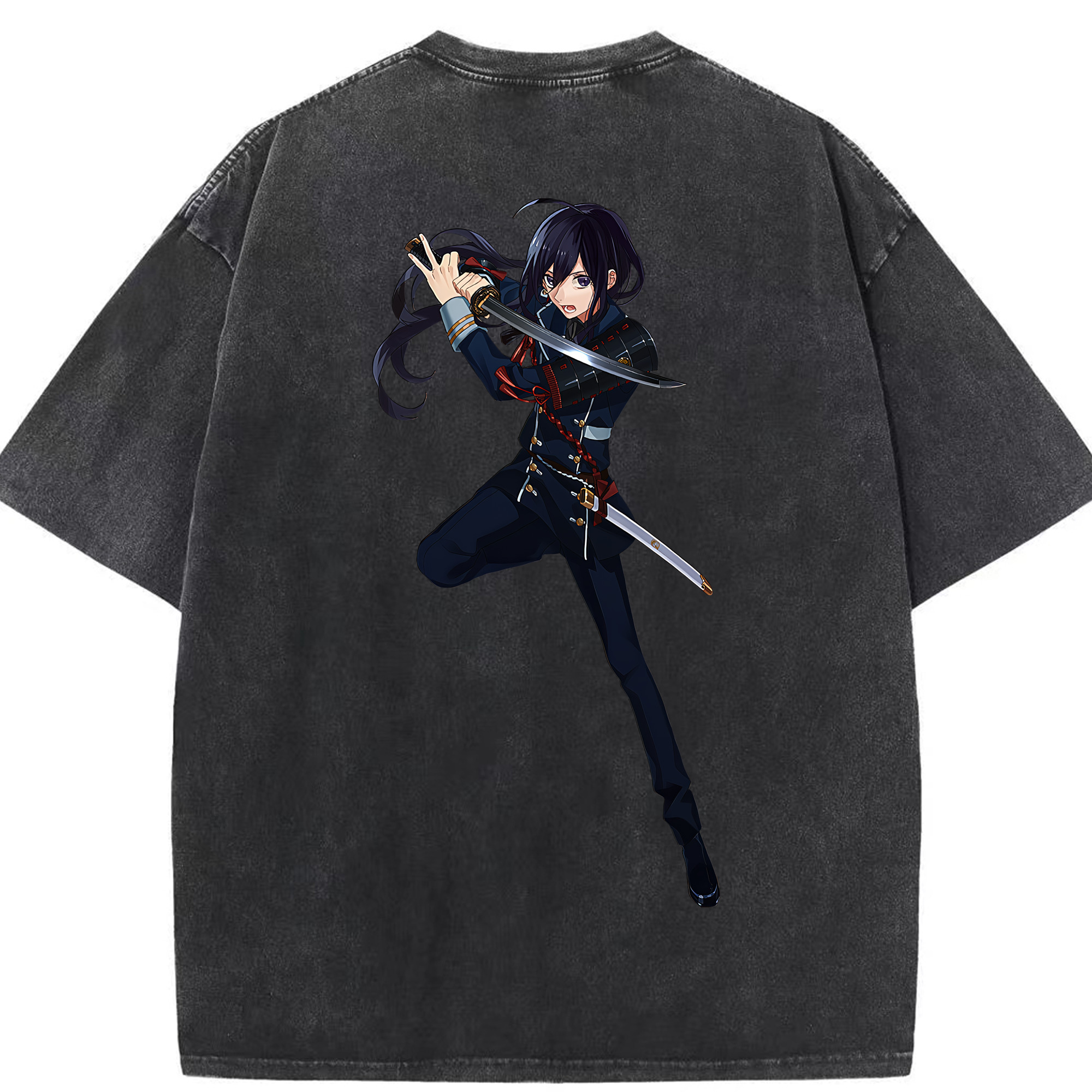 （画像用） 刀剣乱舞 Touken Ranbu 綿100% ヴィンテージ風 半袖Tシャツ（背面プリント）