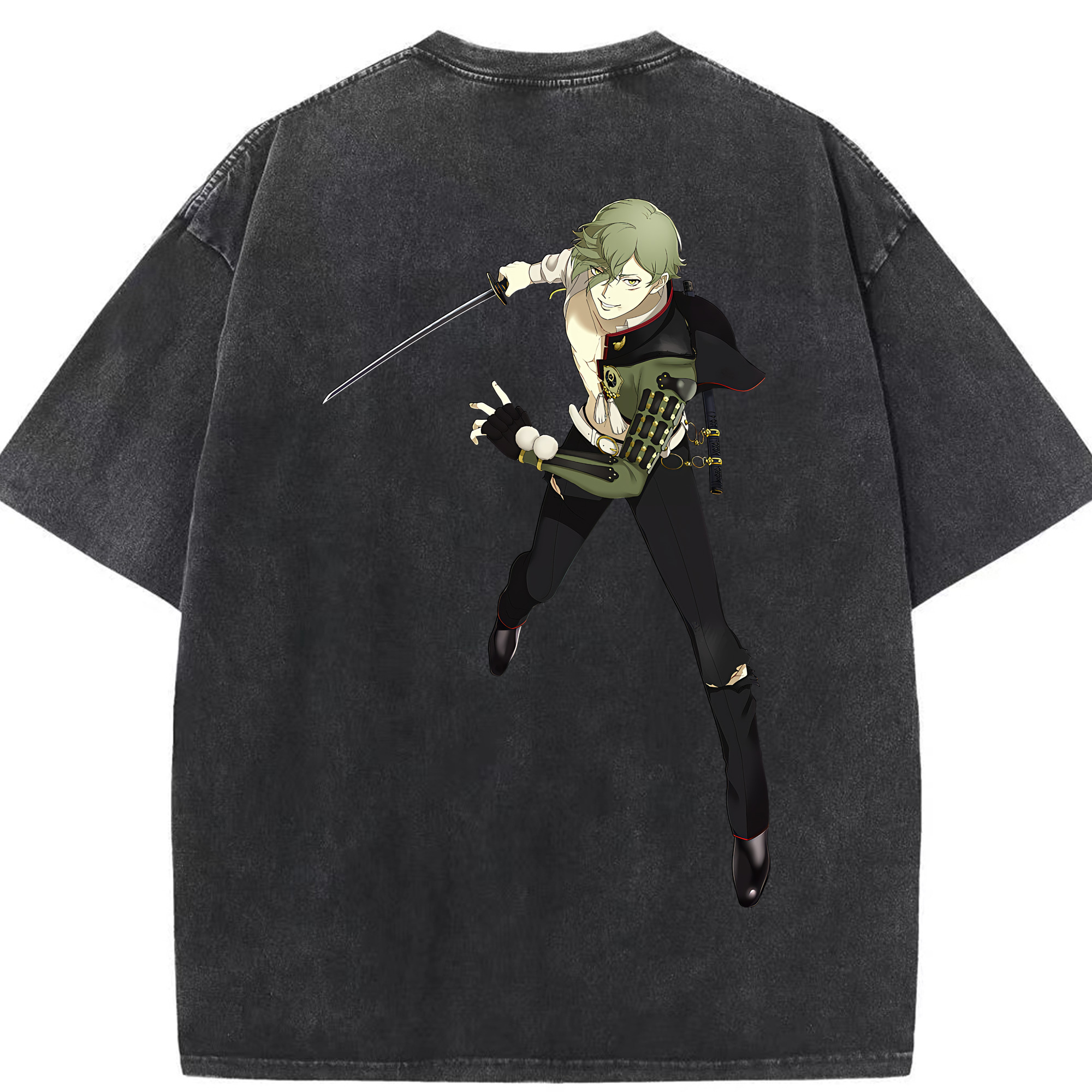 （画像用） 刀剣乱舞 Touken Ranbu 綿100% ヴィンテージ風 半袖Tシャツ（背面プリント）
