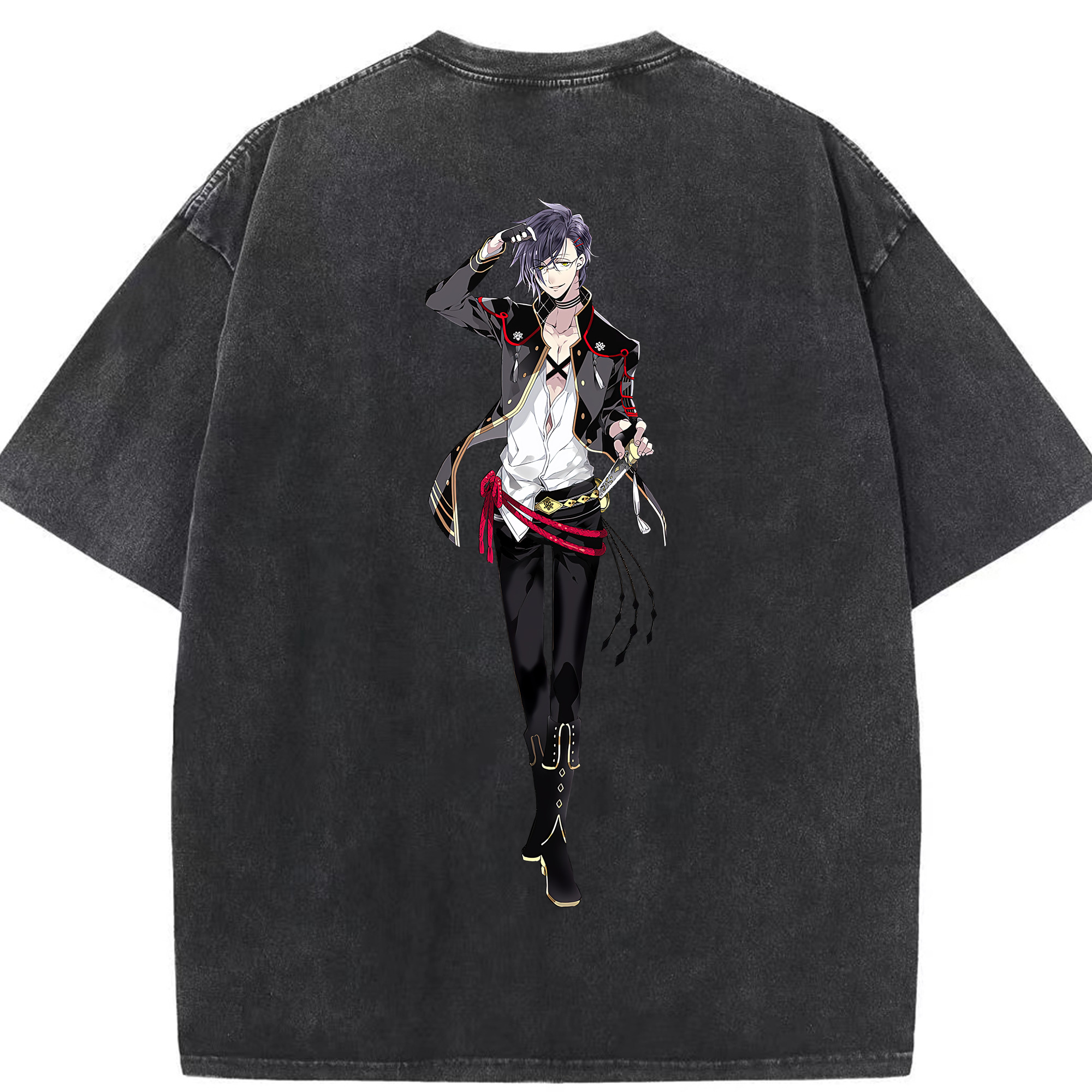 （画像用） 刀剣乱舞 Touken Ranbu 綿100% ヴィンテージ風 半袖Tシャツ（背面プリント）