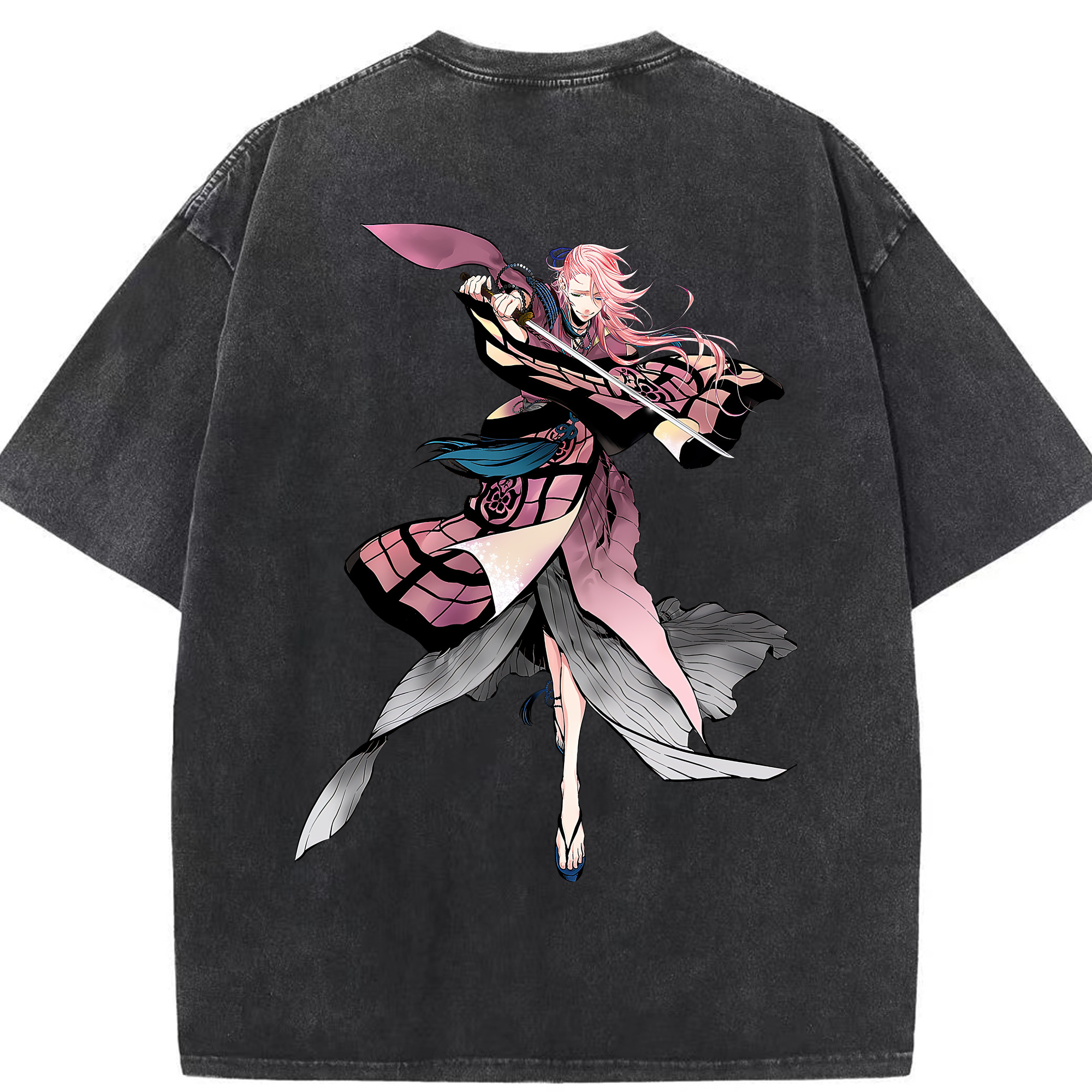 （画像用） 刀剣乱舞 Touken Ranbu 綿100% ヴィンテージ風 半袖Tシャツ（背面プリント）