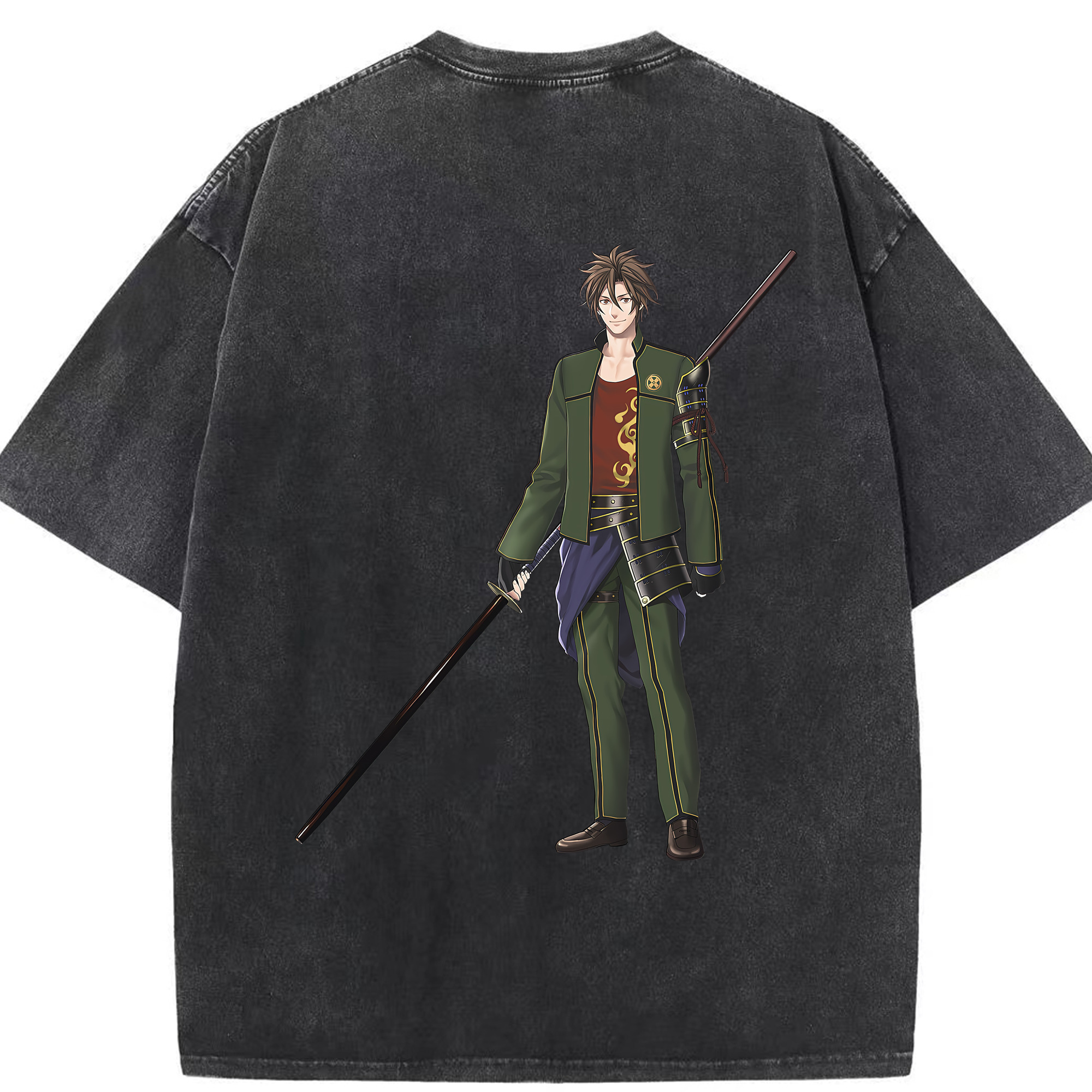 （画像用） 刀剣乱舞 Touken Ranbu 綿100% ヴィンテージ風 半袖Tシャツ（背面プリント）