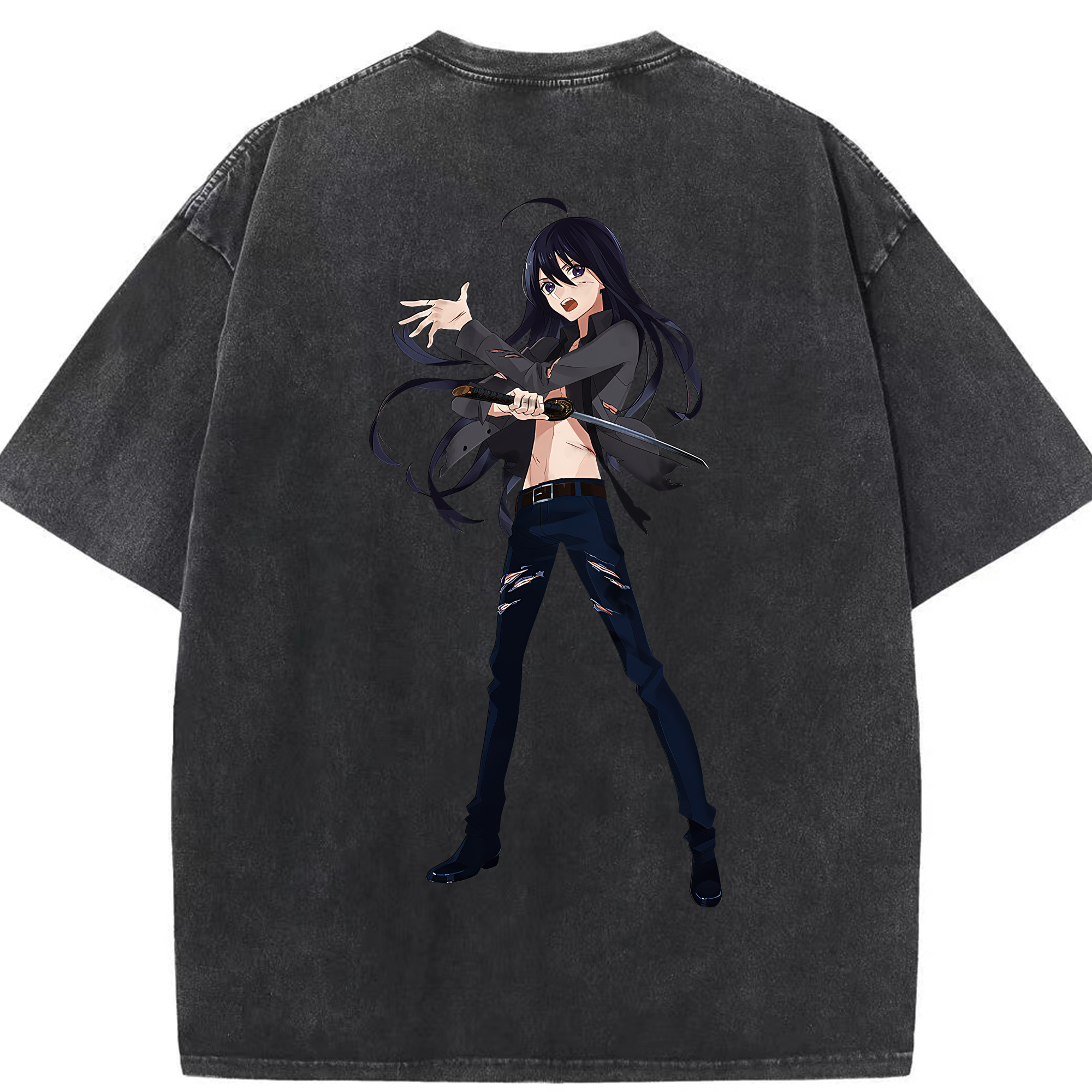 （画像用） 刀剣乱舞 Touken Ranbu 綿100% ヴィンテージ風 半袖Tシャツ（背面プリント）