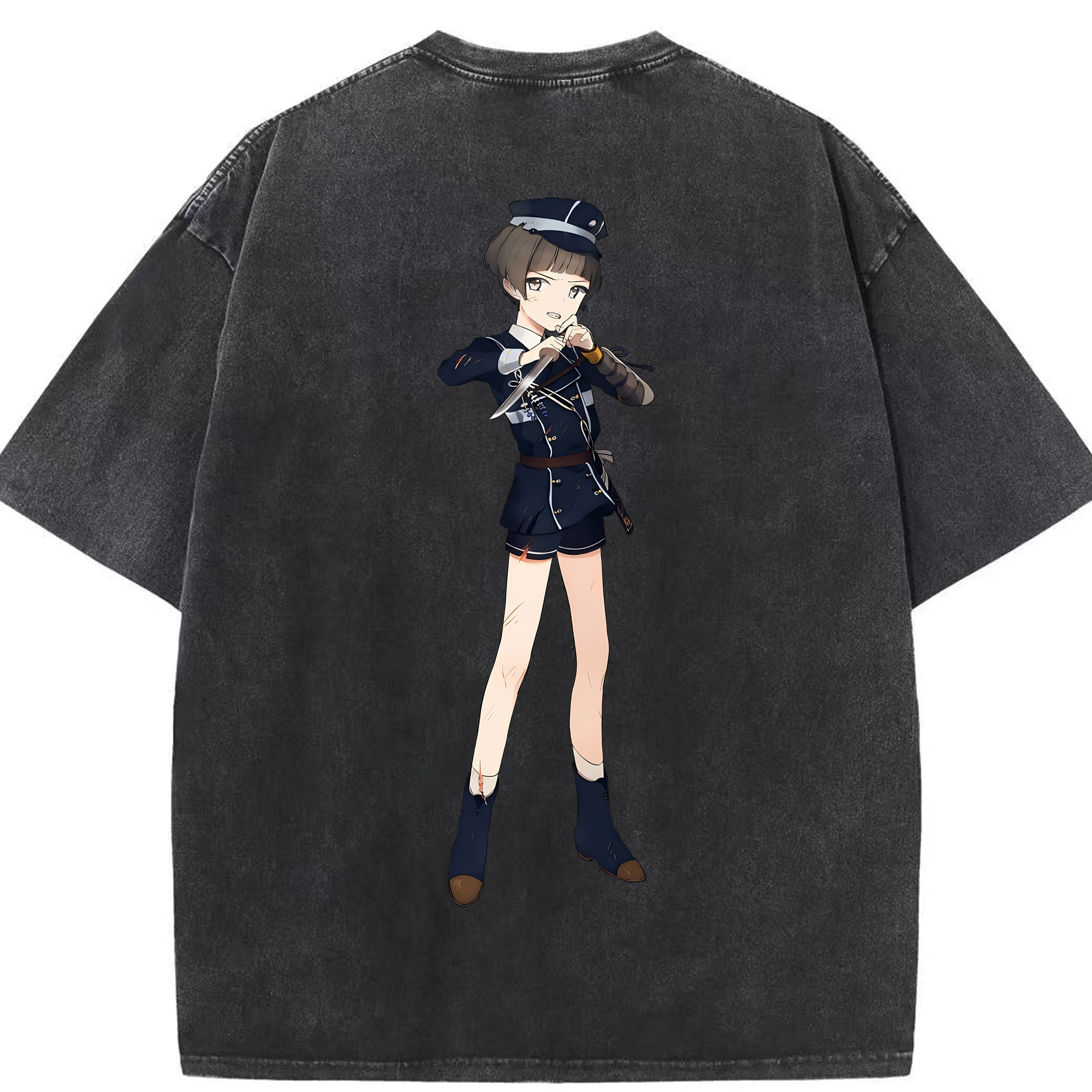 （画像用） 刀剣乱舞 Touken Ranbu 綿100% ヴィンテージ風 半袖Tシャツ（背面プリント）