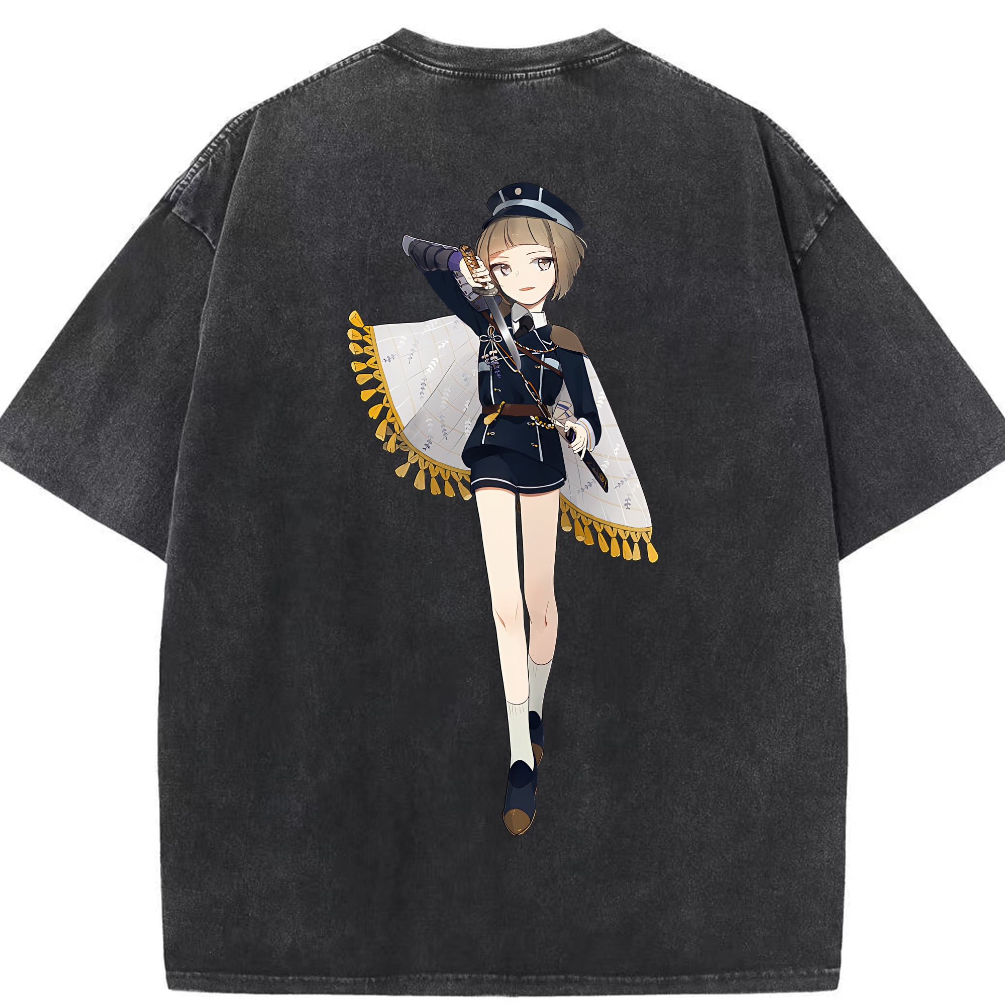 （画像用） 刀剣乱舞 Touken Ranbu 綿100% ヴィンテージ風 半袖Tシャツ（背面プリント）