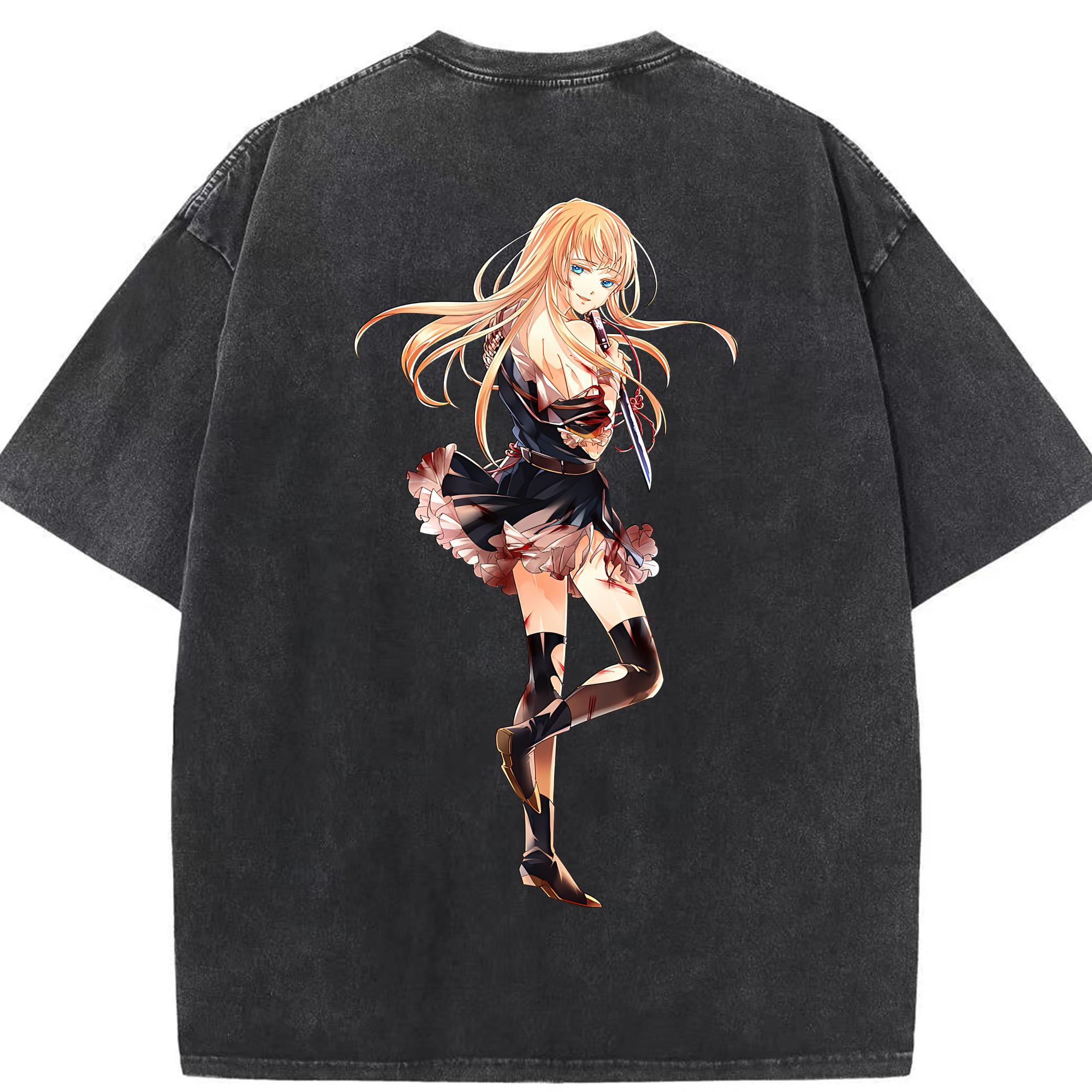 （画像用） 刀剣乱舞 Touken Ranbu 綿100% ヴィンテージ風 半袖Tシャツ（背面プリント）