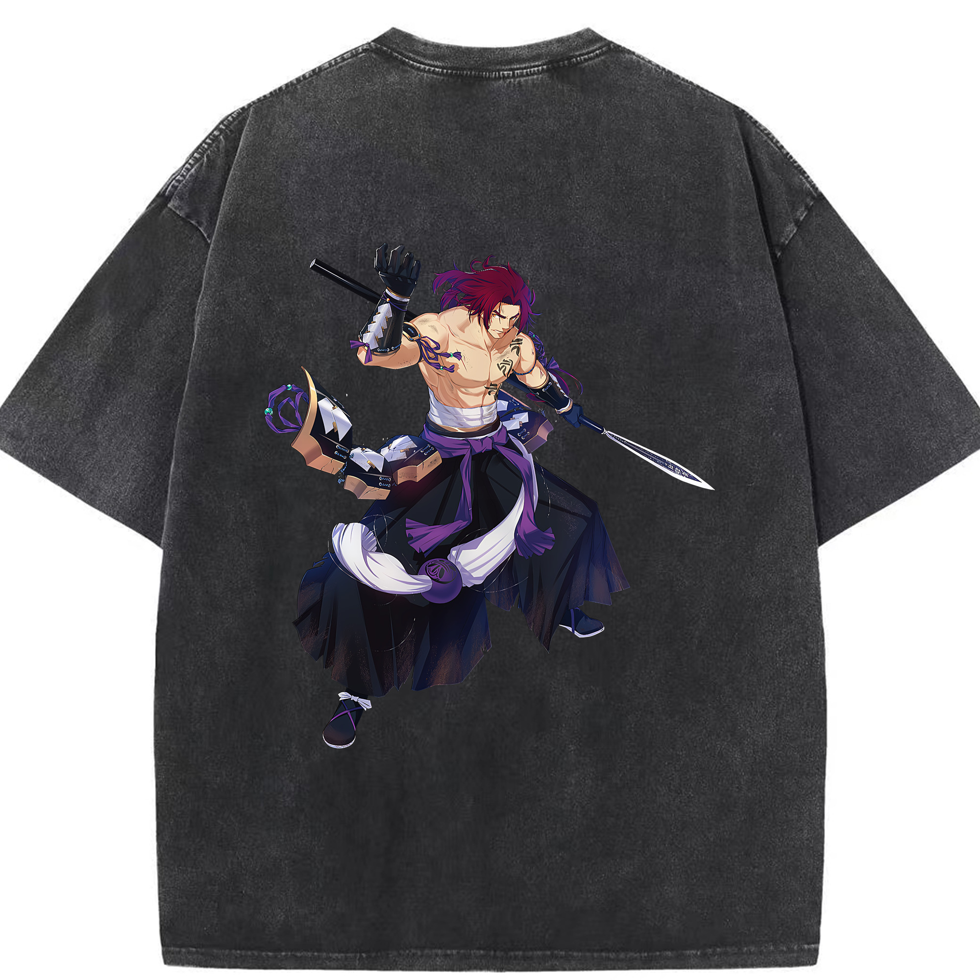 （画像用） 刀剣乱舞 Touken Ranbu 綿100% ヴィンテージ風 半袖Tシャツ（背面プリント）