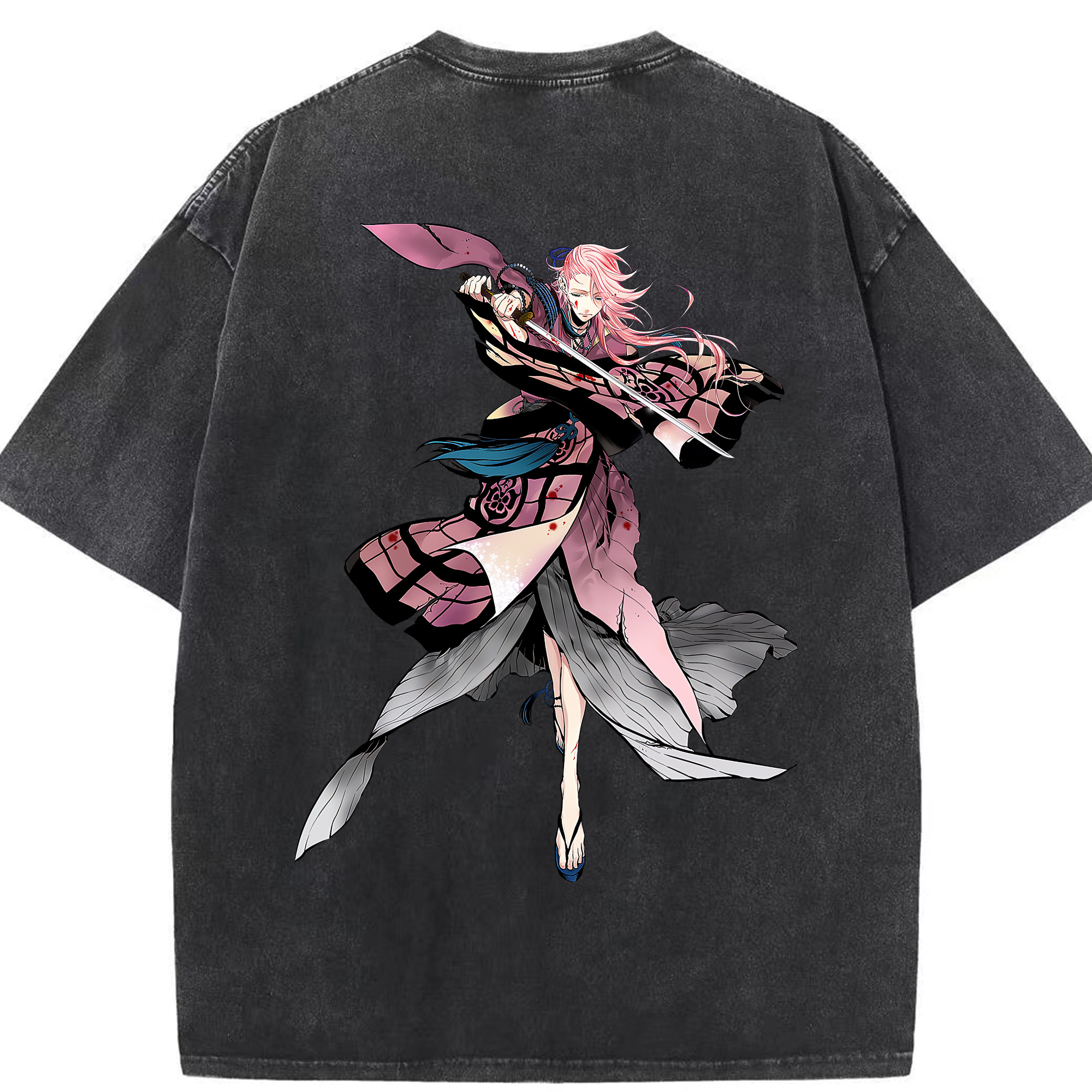 （画像用） 刀剣乱舞 Touken Ranbu 綿100% ヴィンテージ風 半袖Tシャツ（背面プリント）