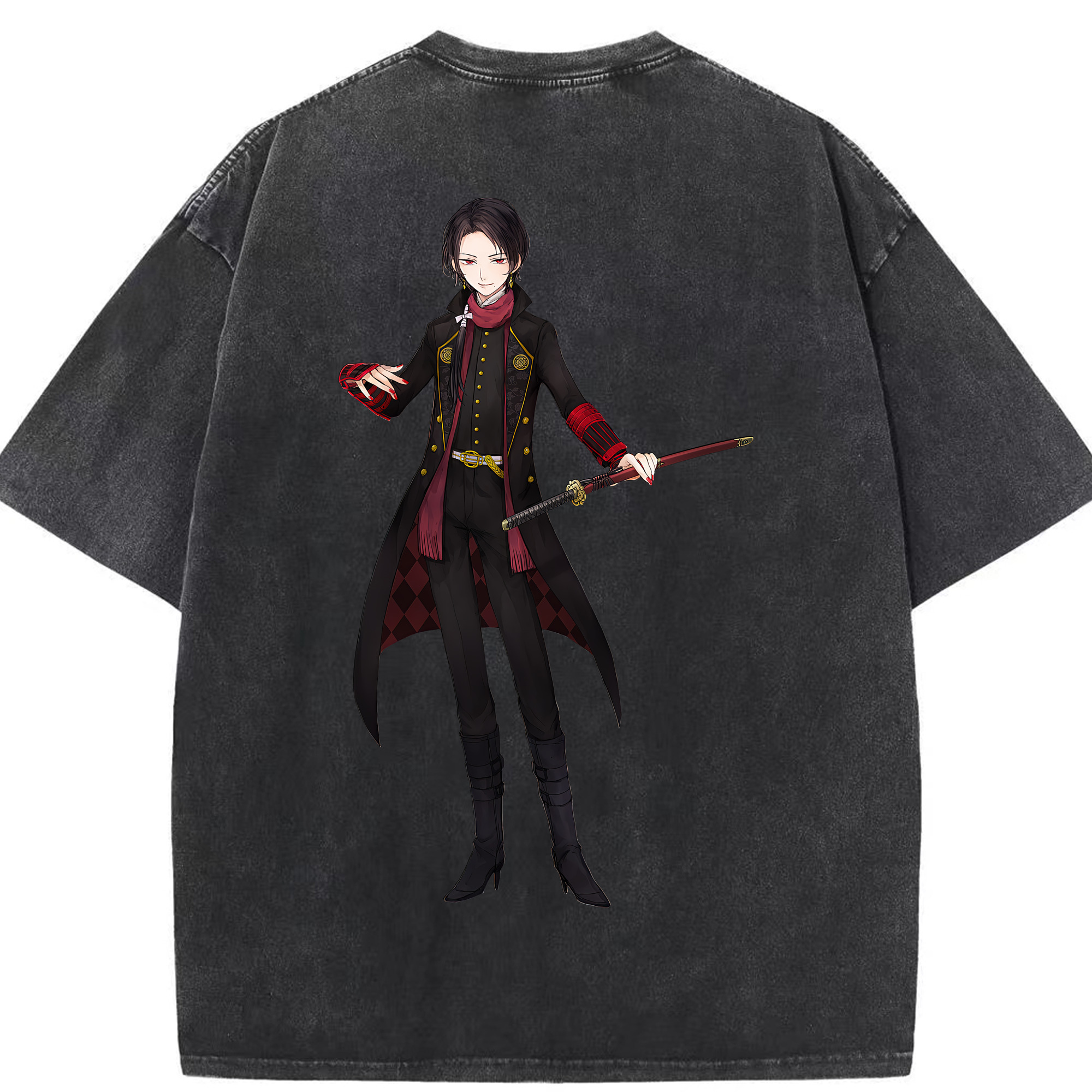 （画像用） 刀剣乱舞 Touken Ranbu 綿100% ヴィンテージ風 半袖Tシャツ（背面プリント）