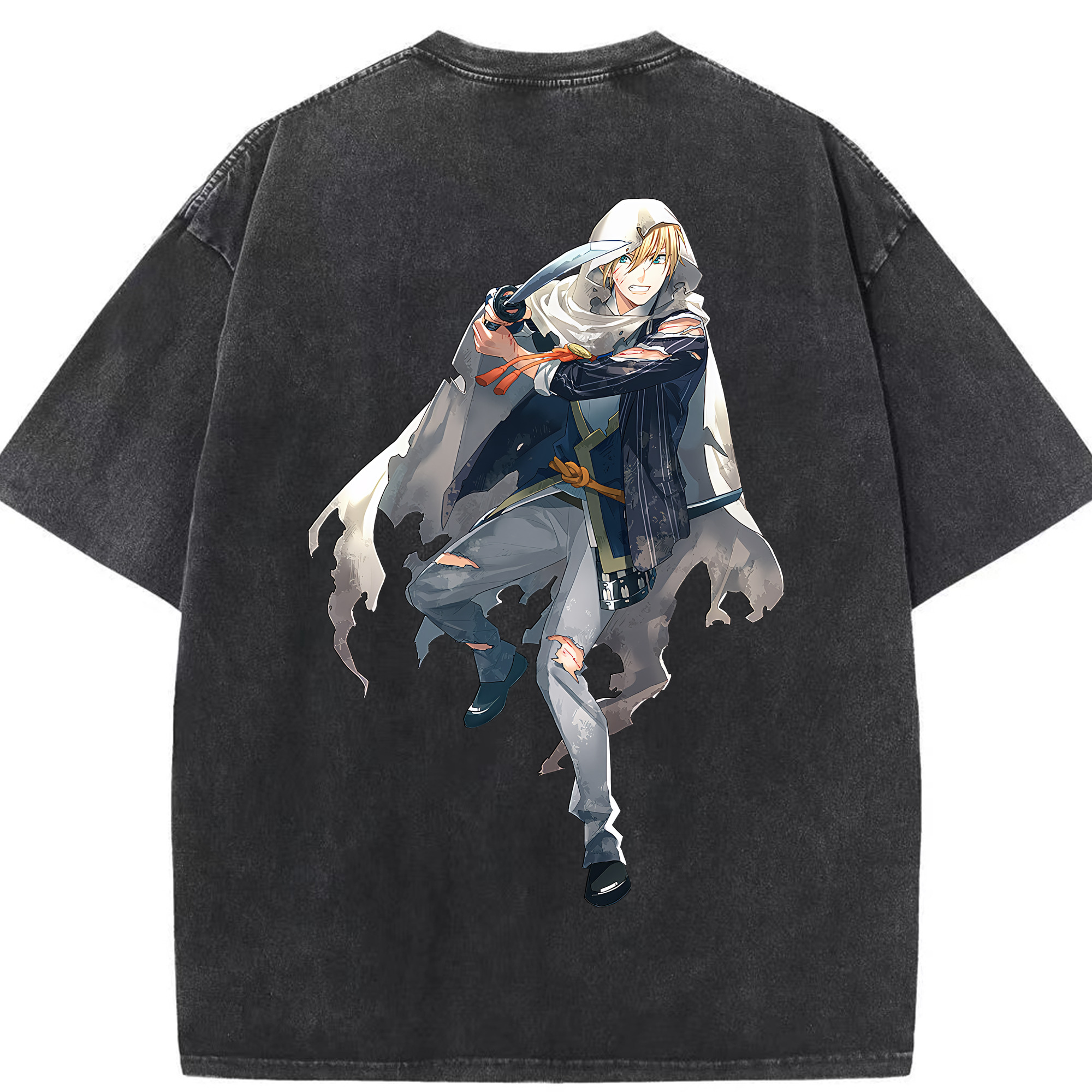 （画像用） 刀剣乱舞 Touken Ranbu 綿100% ヴィンテージ風 半袖Tシャツ（背面プリント）