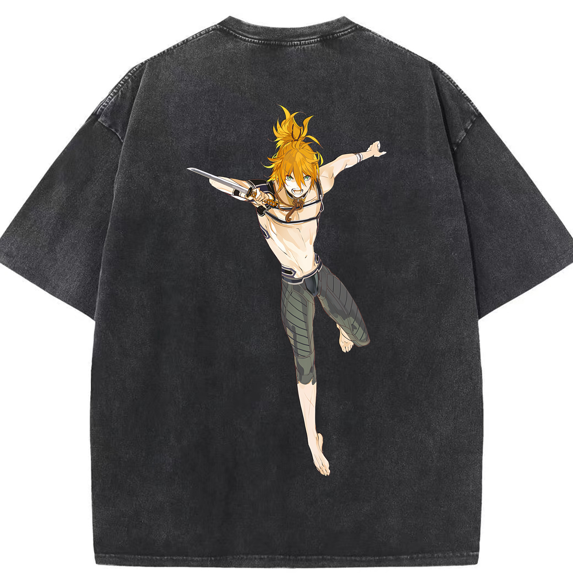 （画像用） 刀剣乱舞 Touken Ranbu 綿100% ヴィンテージ風 半袖Tシャツ（背面プリント）