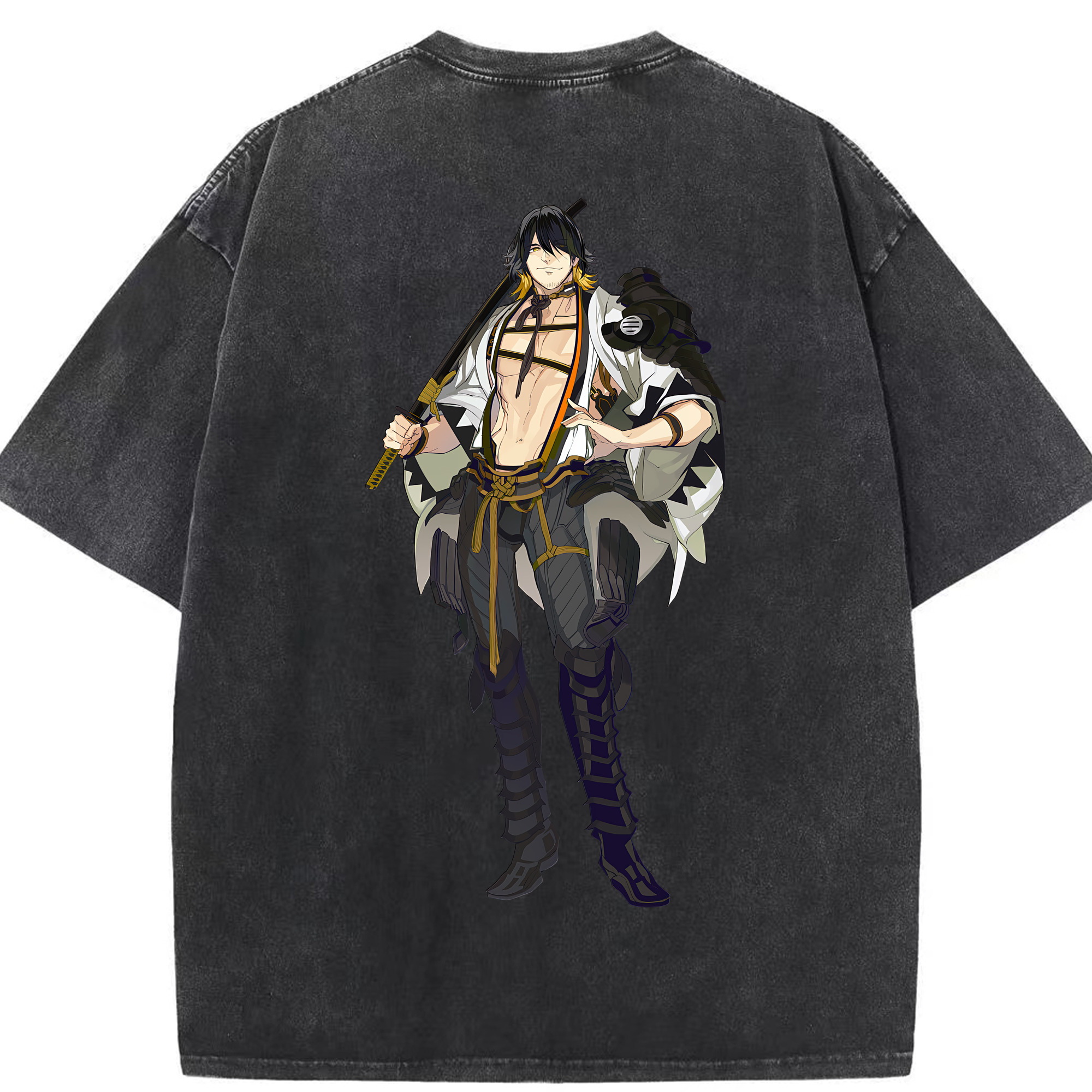 （画像用） 刀剣乱舞 Touken Ranbu 綿100% ヴィンテージ風 半袖Tシャツ（背面プリント）