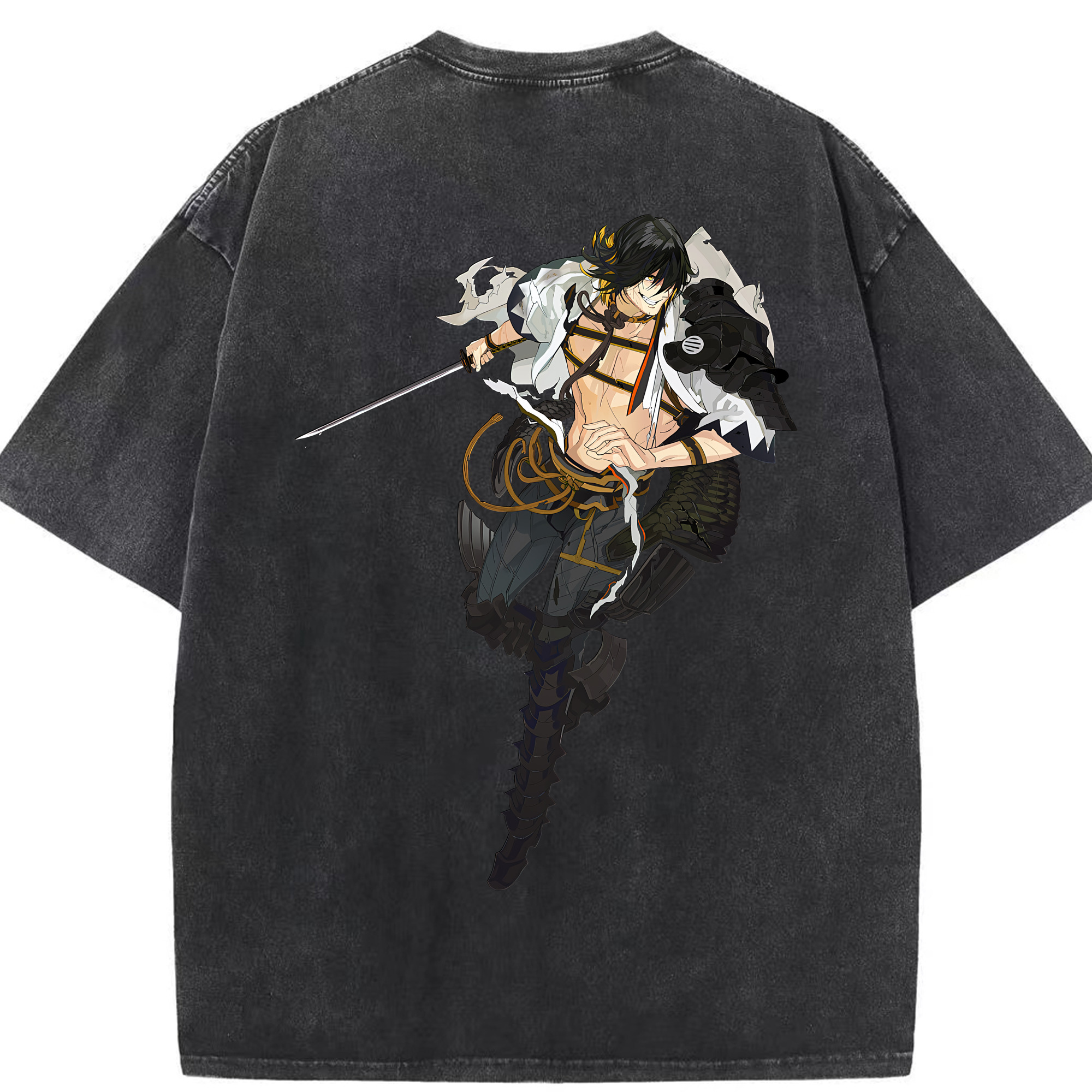 （画像用） 刀剣乱舞 Touken Ranbu 綿100% ヴィンテージ風 半袖Tシャツ（背面プリント）