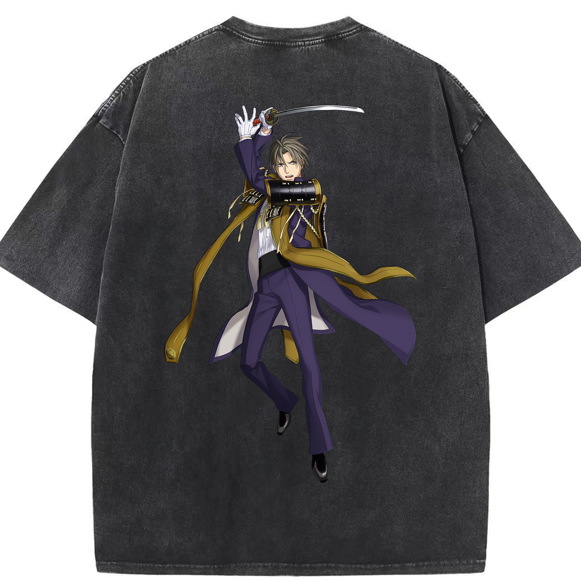 （画像用） 刀剣乱舞 Touken Ranbu 綿100% ヴィンテージ風 半袖Tシャツ（背面プリント）