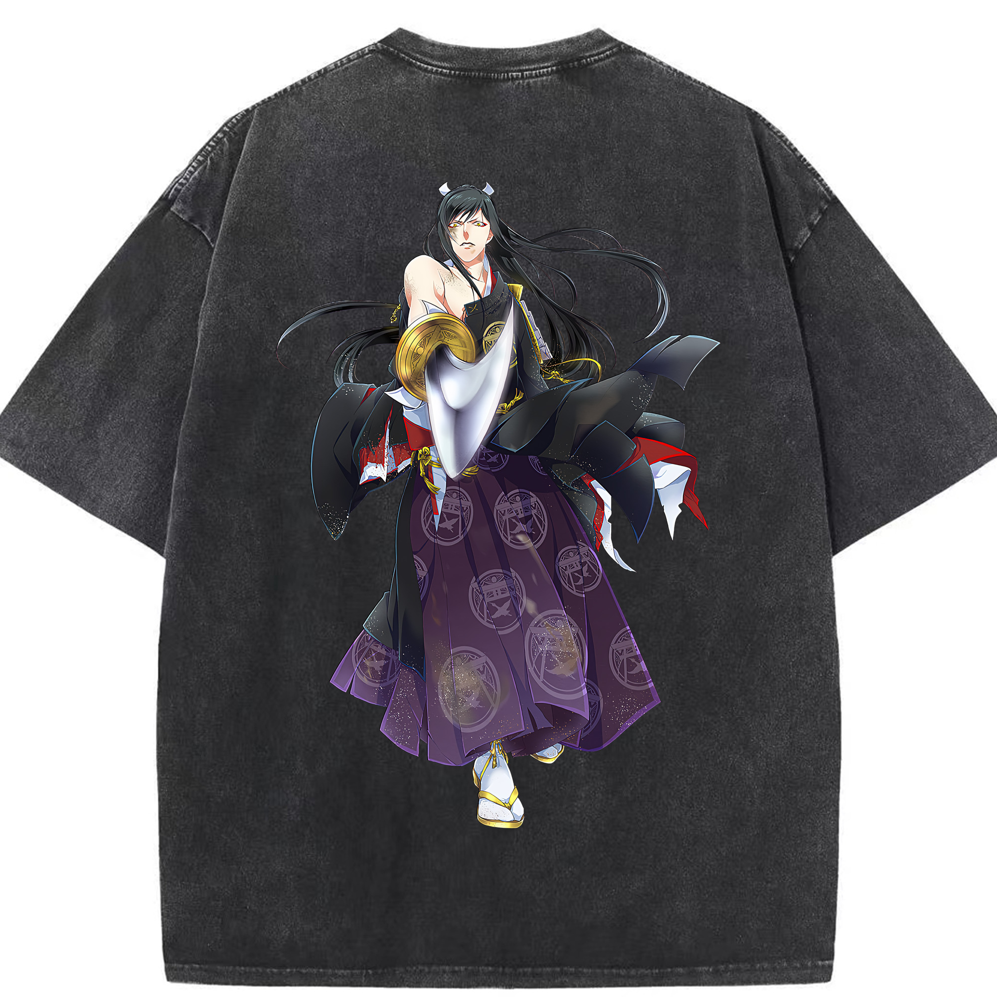 （画像用） 刀剣乱舞 Touken Ranbu 綿100% ヴィンテージ風 半袖Tシャツ（背面プリント）