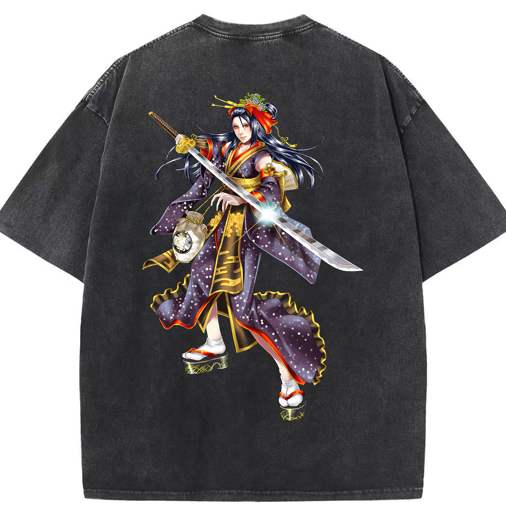 （画像用） 刀剣乱舞 Touken Ranbu 綿100% ヴィンテージ風 半袖Tシャツ（背面プリント）