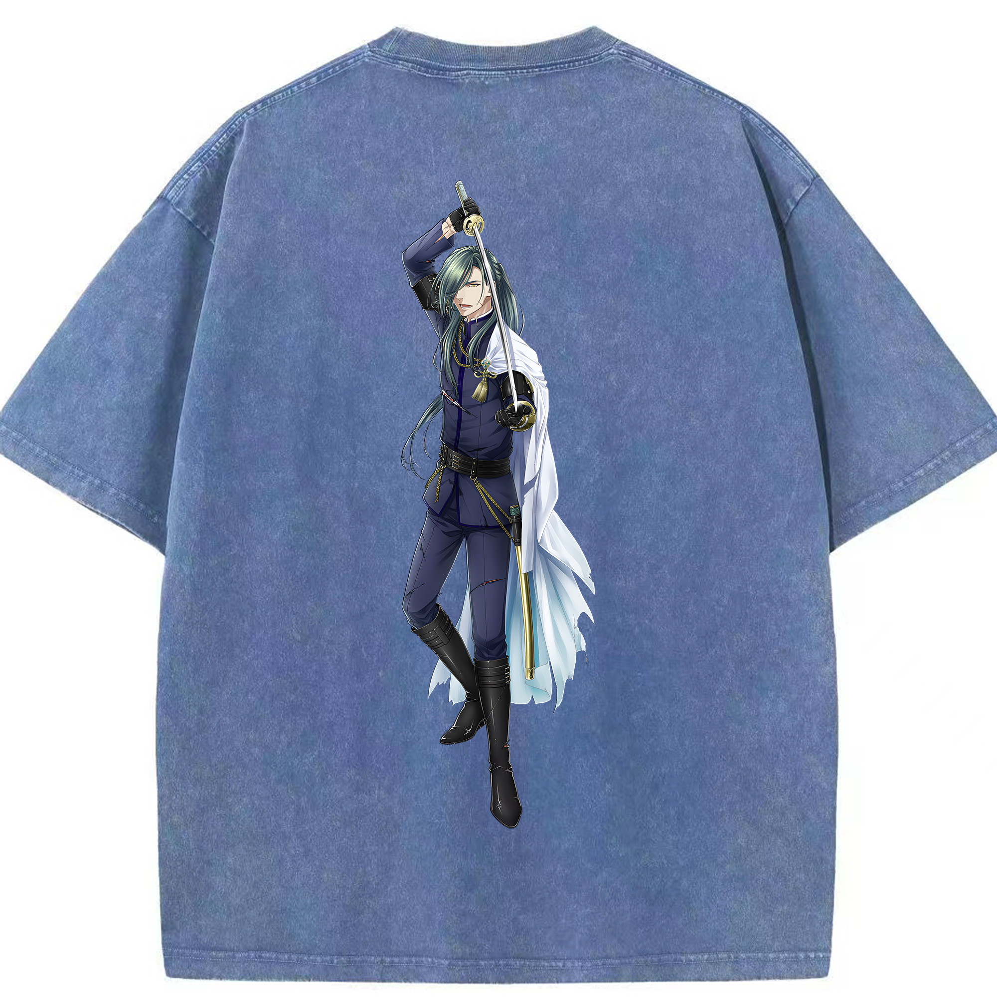 （画像用） 刀剣乱舞 Touken Ranbu 綿100% ヴィンテージ風 半袖Tシャツ（背面プリント）