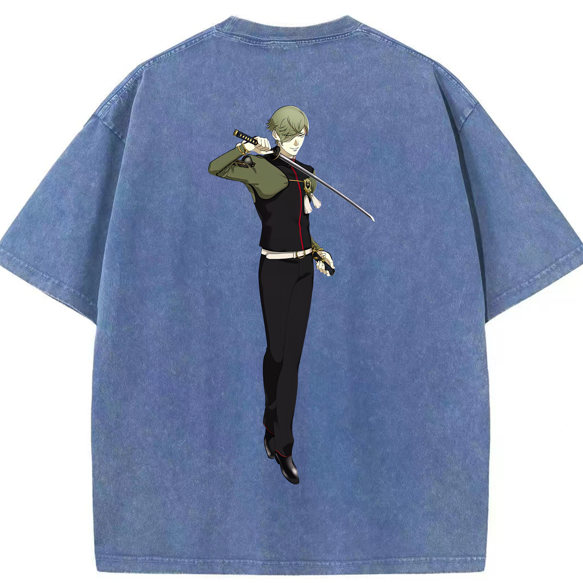 （画像用） 刀剣乱舞 Touken Ranbu 綿100% ヴィンテージ風 半袖Tシャツ（背面プリント）