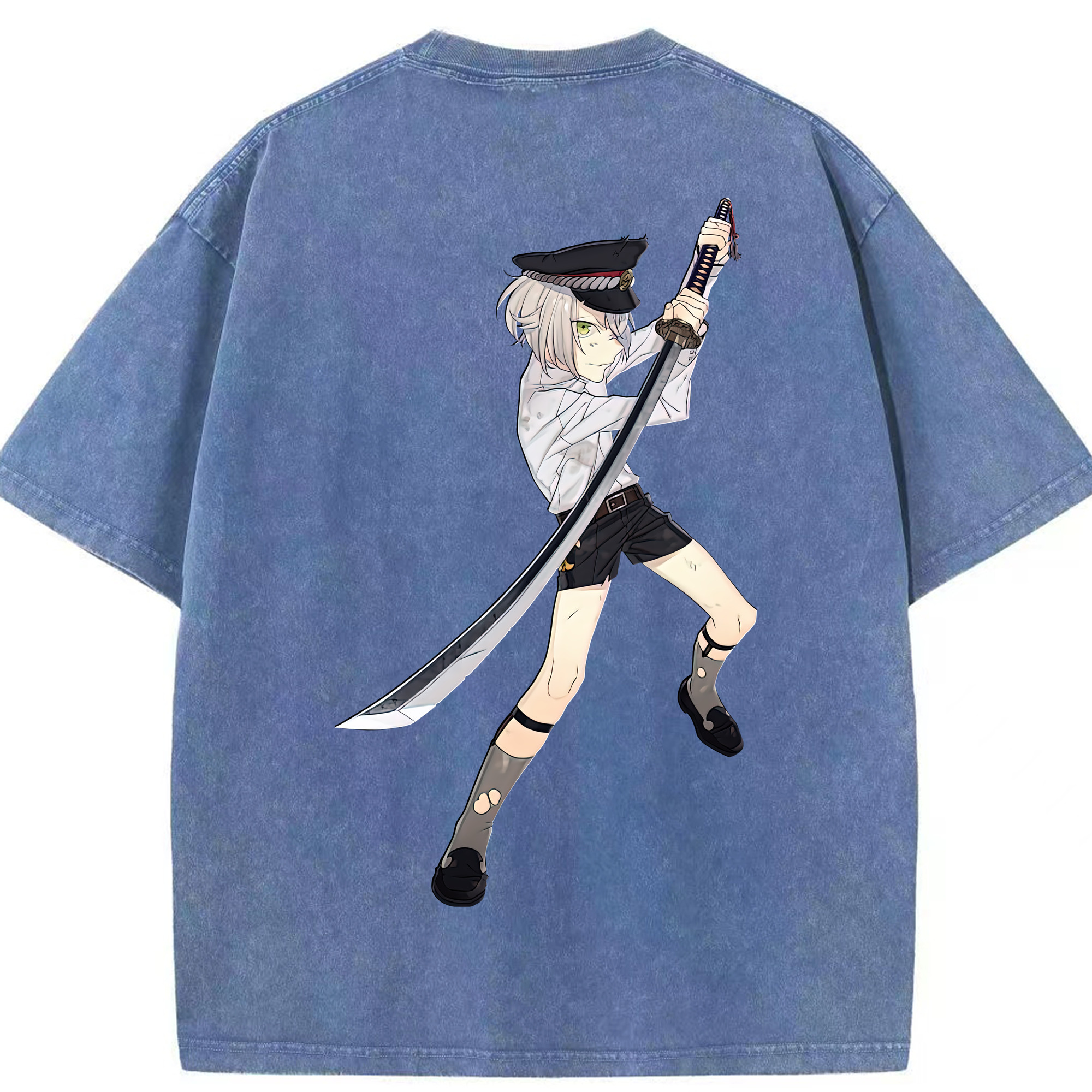 （画像用） 刀剣乱舞 Touken Ranbu 綿100% ヴィンテージ風 半袖Tシャツ（背面プリント）