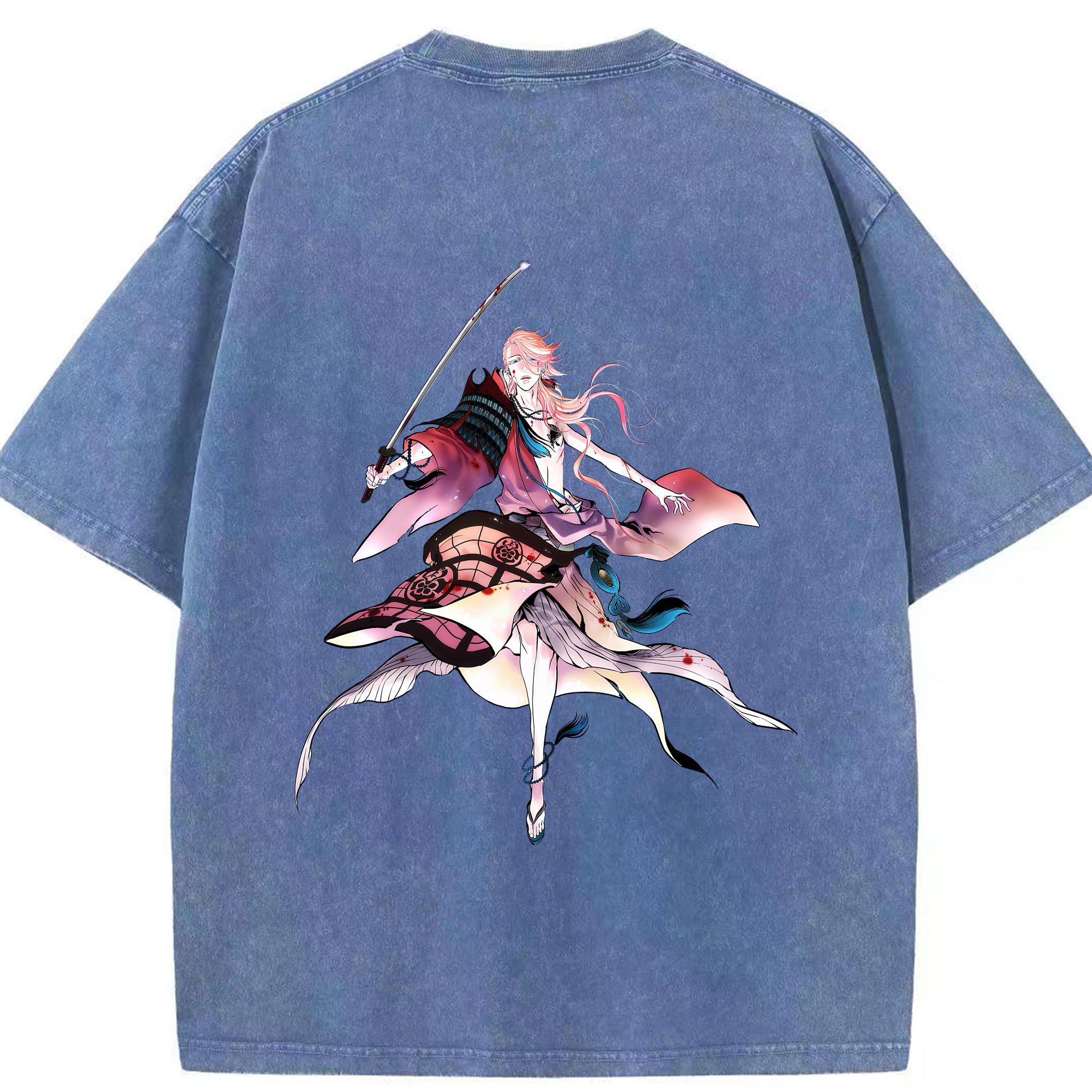 （画像用） 刀剣乱舞 Touken Ranbu 綿100% ヴィンテージ風 半袖Tシャツ（背面プリント）
